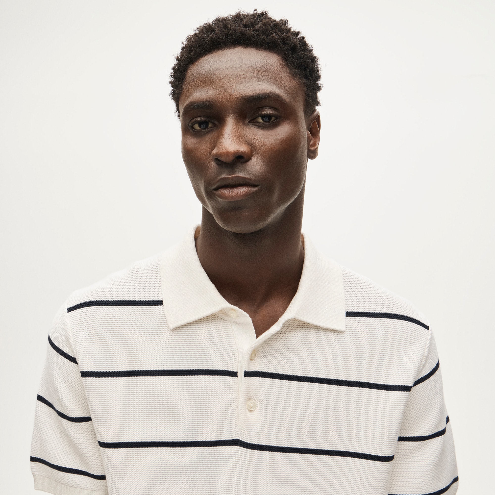 Short-sleeve Pima Cotton Sweater-polo In Stripe For Men | J.Crew