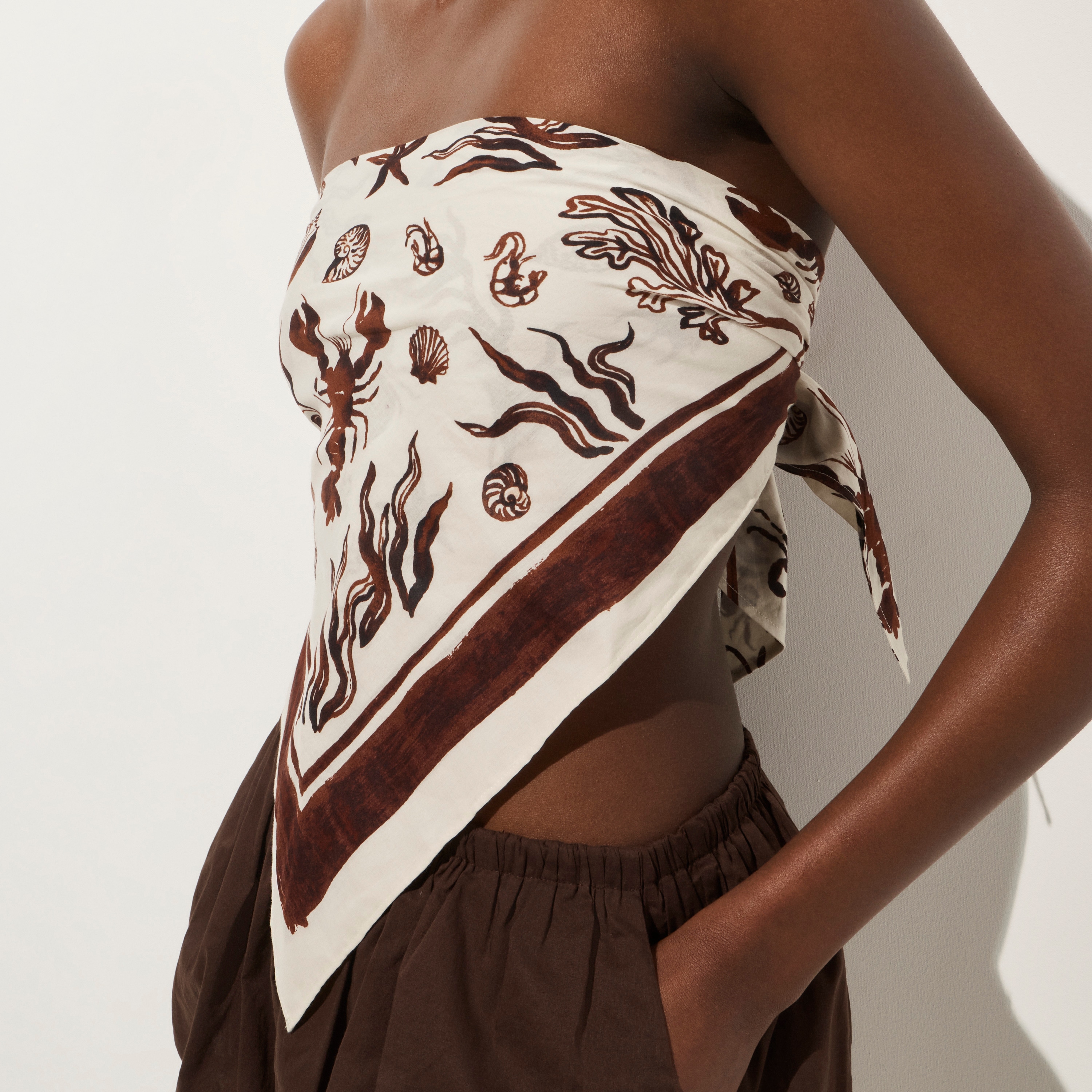 Bandana Top In Lobster And Seashell Print For Women | J.Crew
