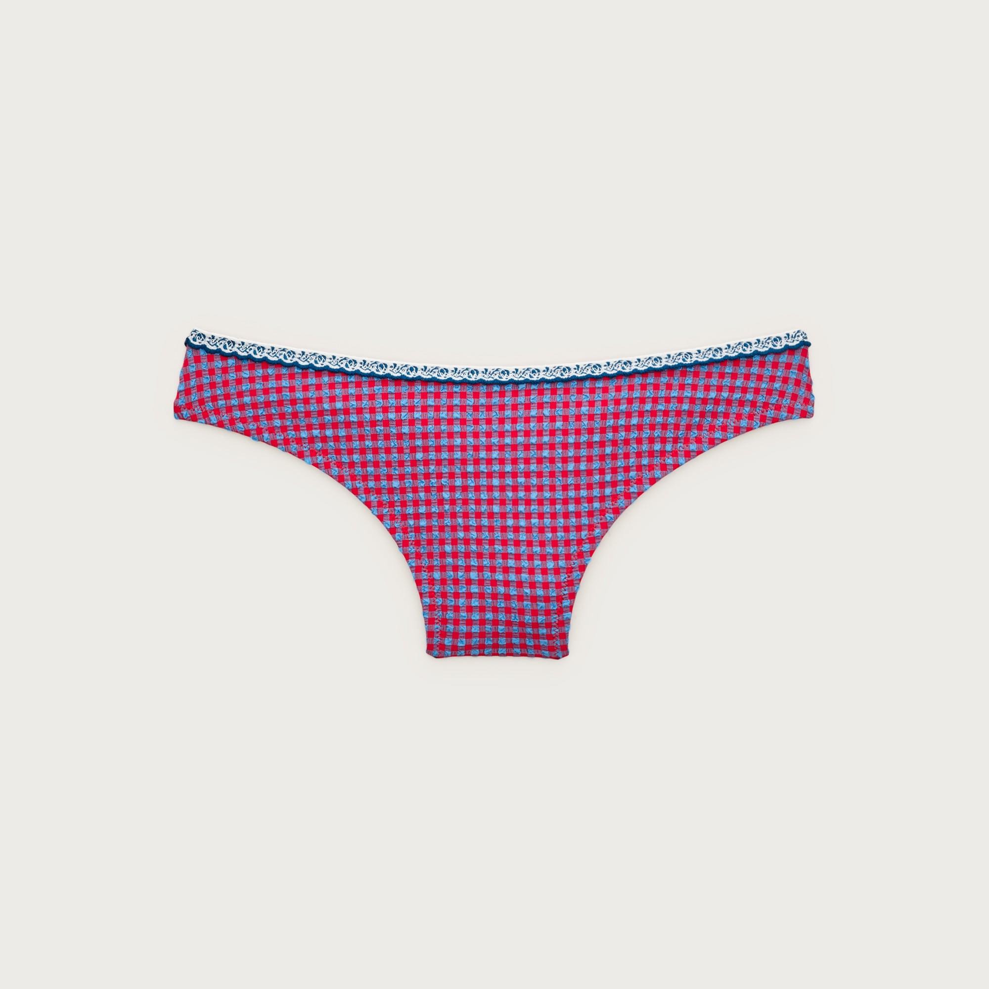 Ronnie bikini bottom in scalloped gingham