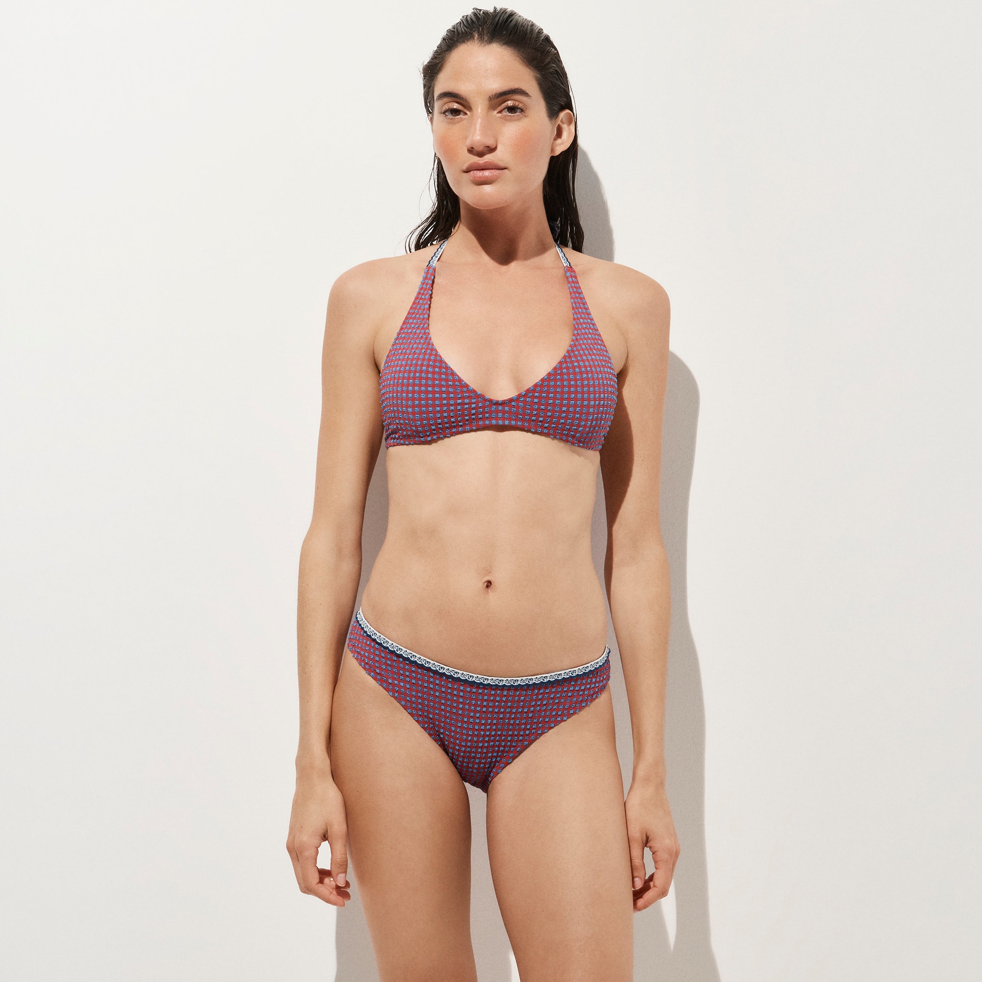 Ronnie bikini bottom in scalloped gingham