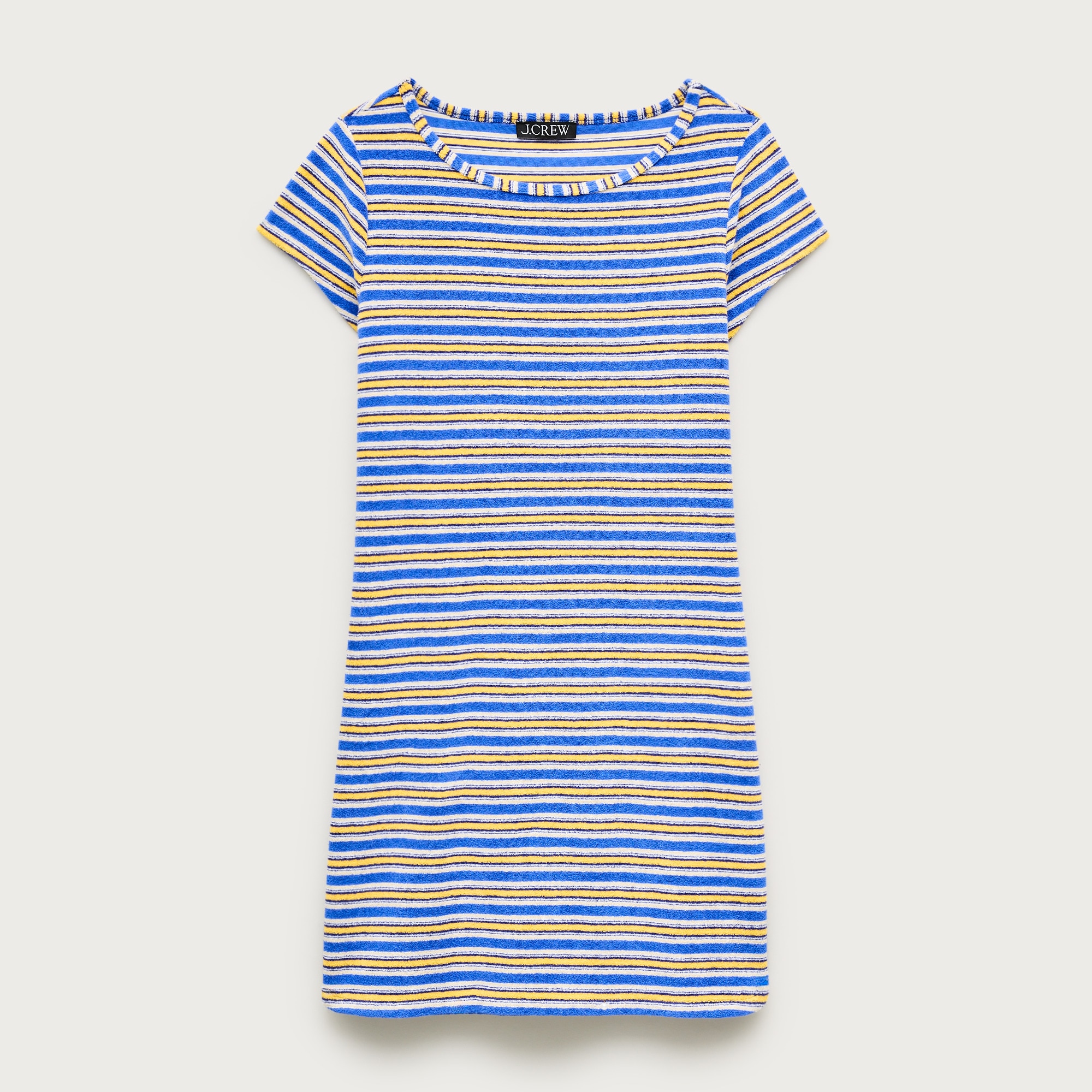 Towel terry T-shirt dress in stripe from J.Crew - $154
