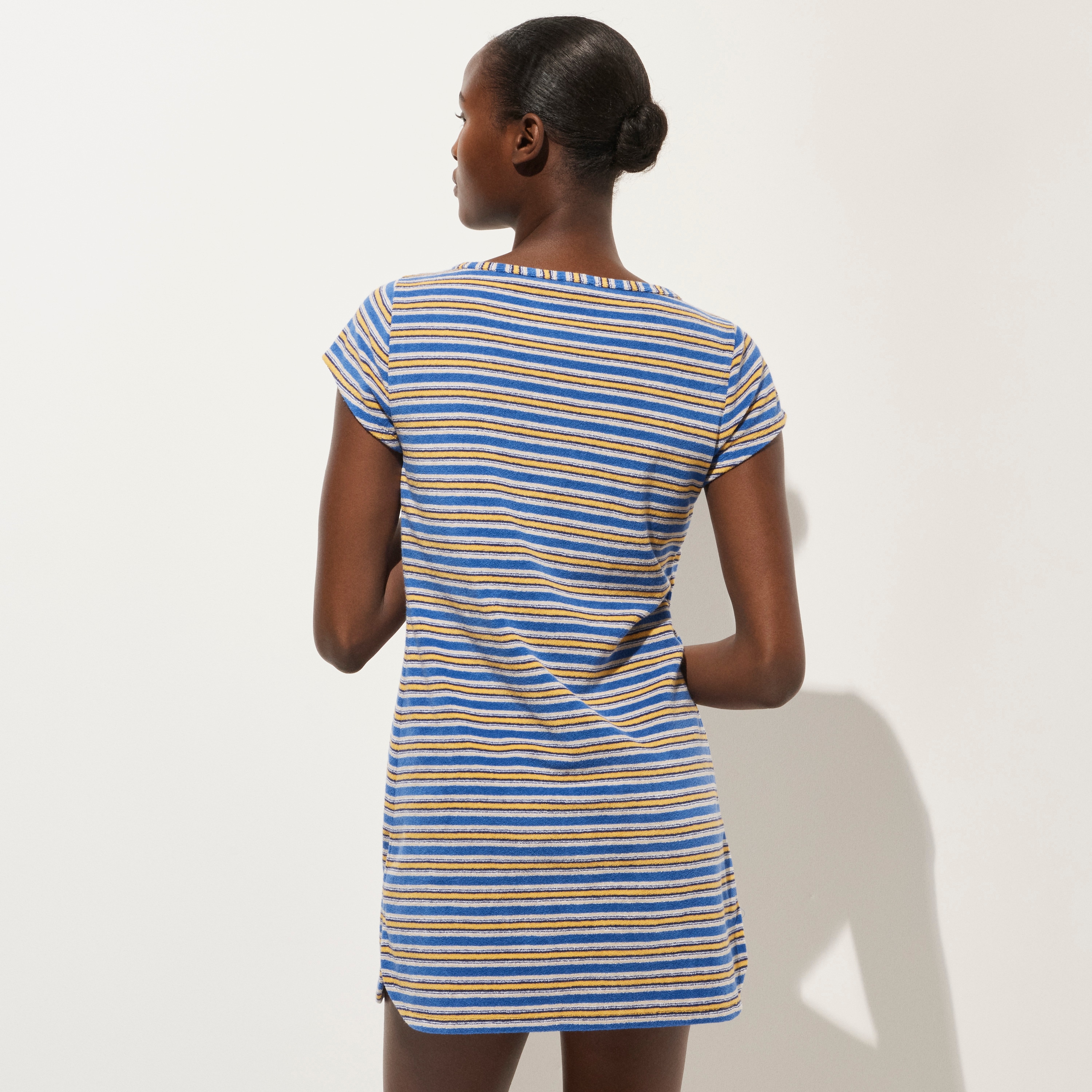 bodycon tshirt dress striped Women's Bermuda Stripes Crew Neck T-Shirt Dress