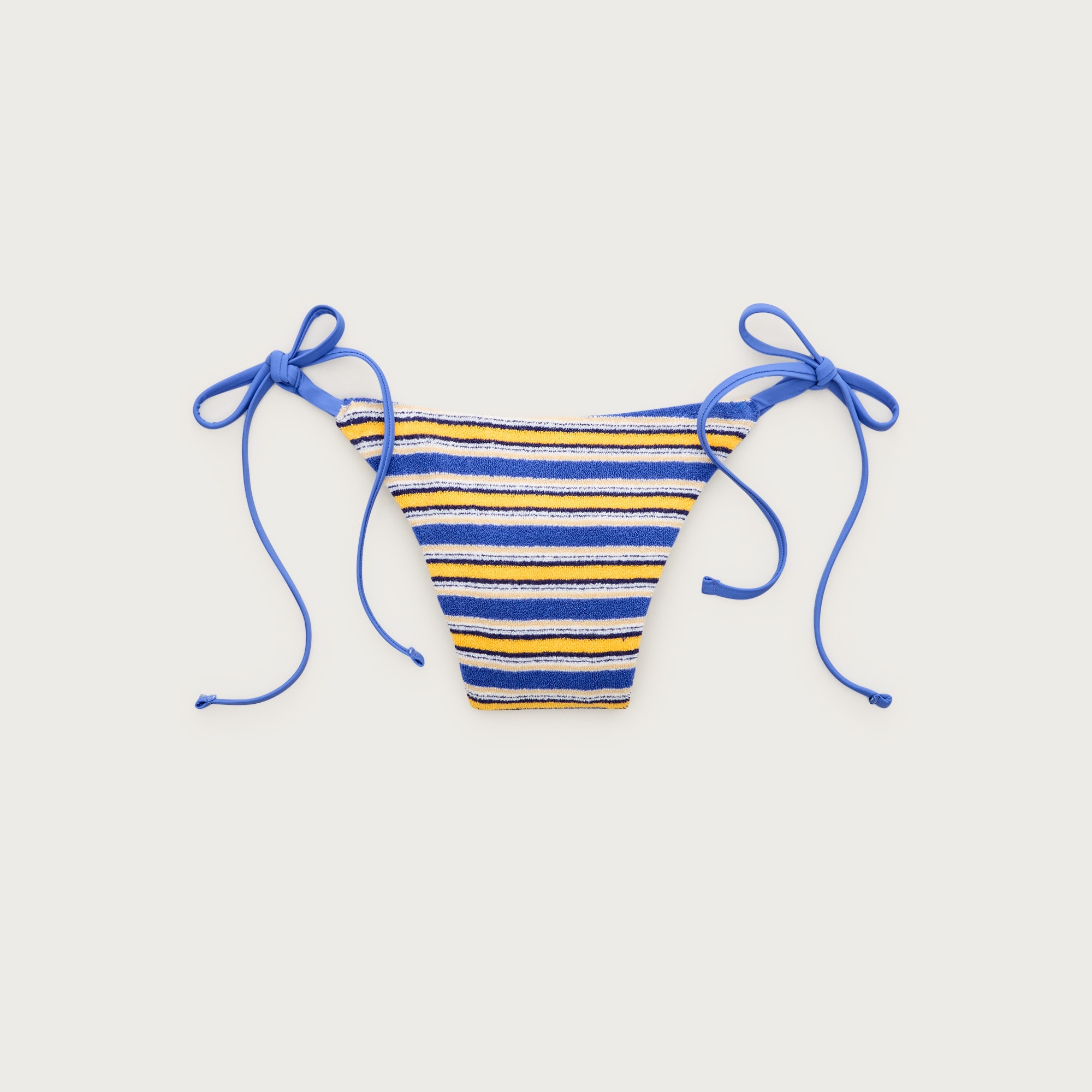 Cheeky string bikini bottom in towel terry stripe