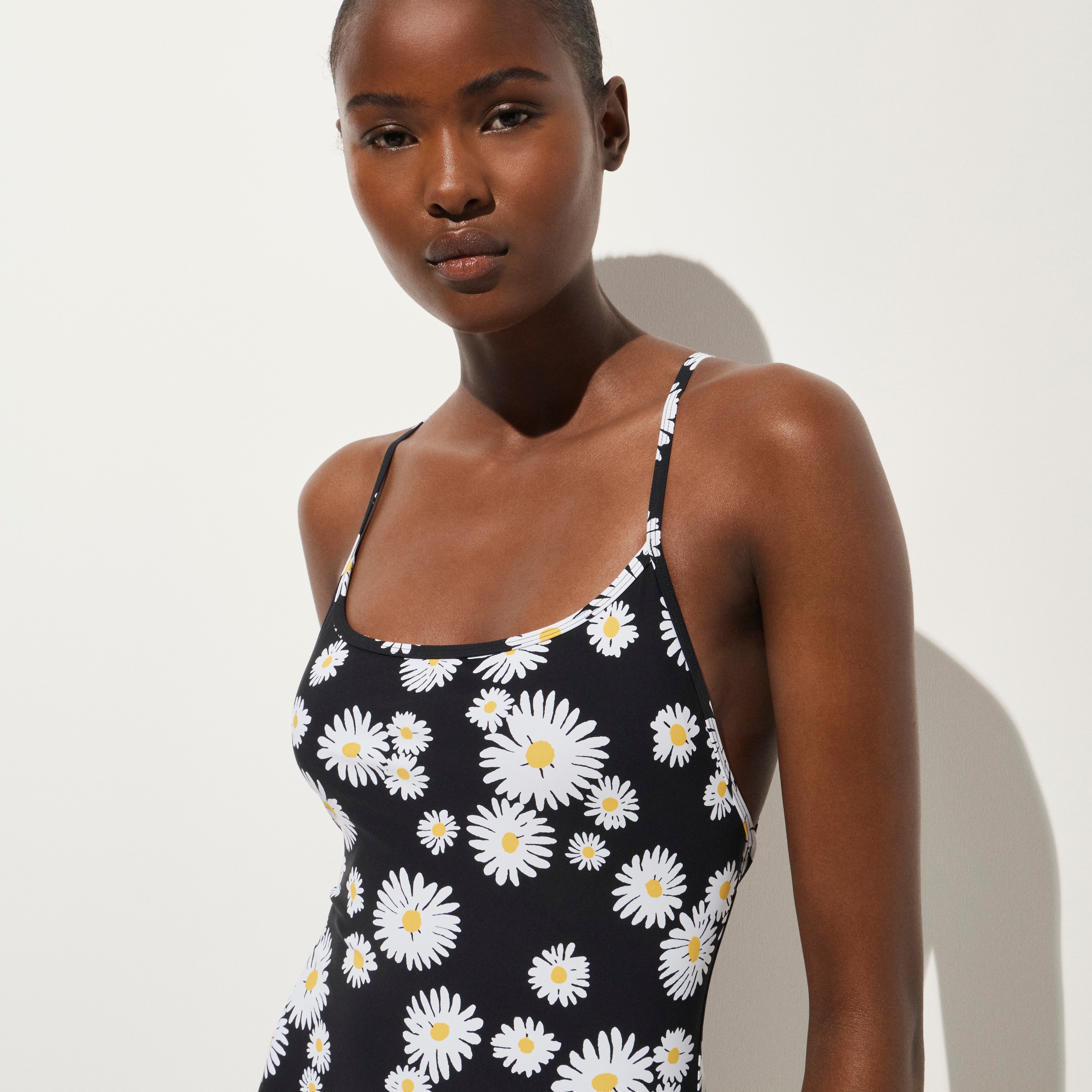 Sydney Matte One-piece Swimsuit In Vintage Daisy Print For Women