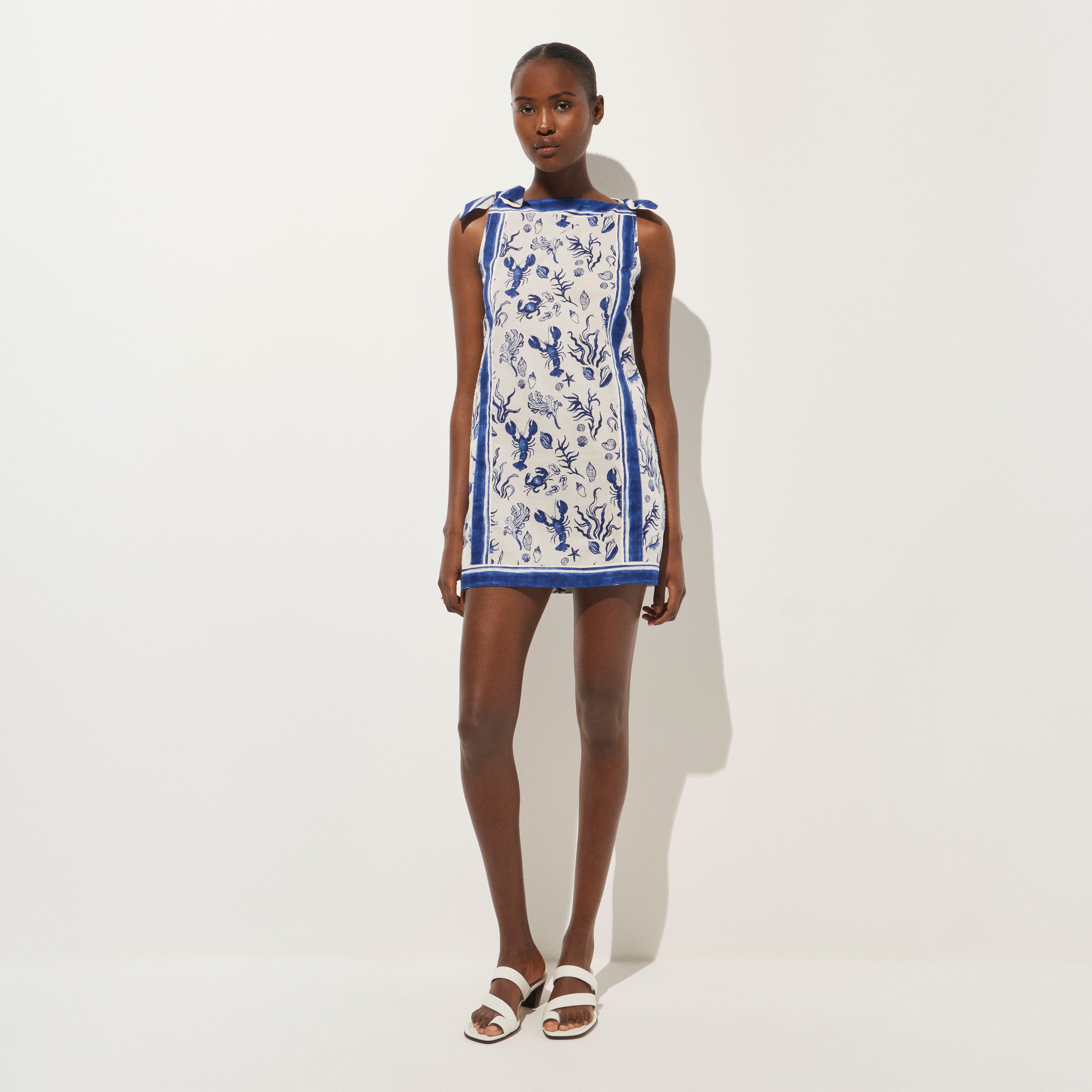 Sadie beach dress in cotton voile seashell print
