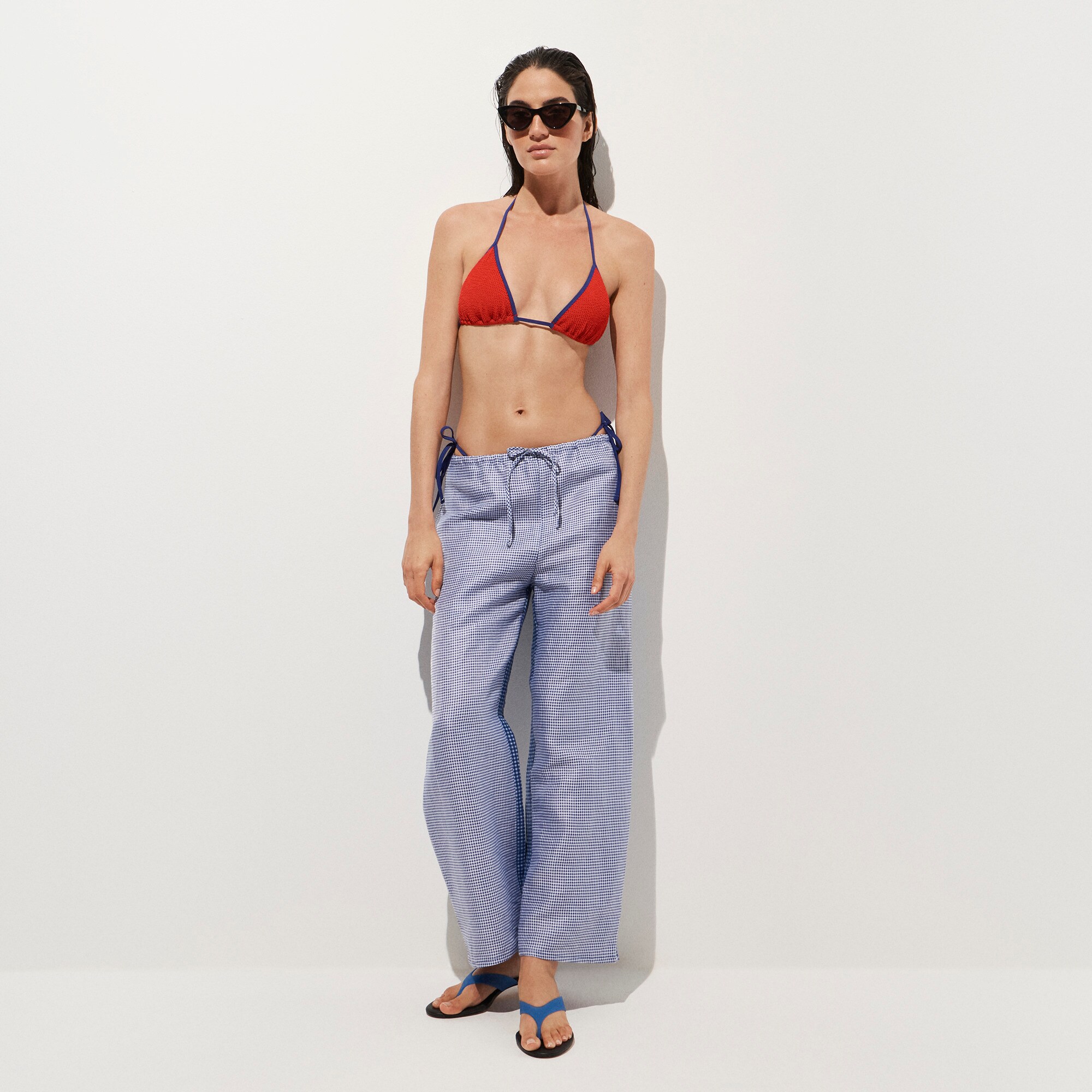 Scrunchie tipped string bikini top