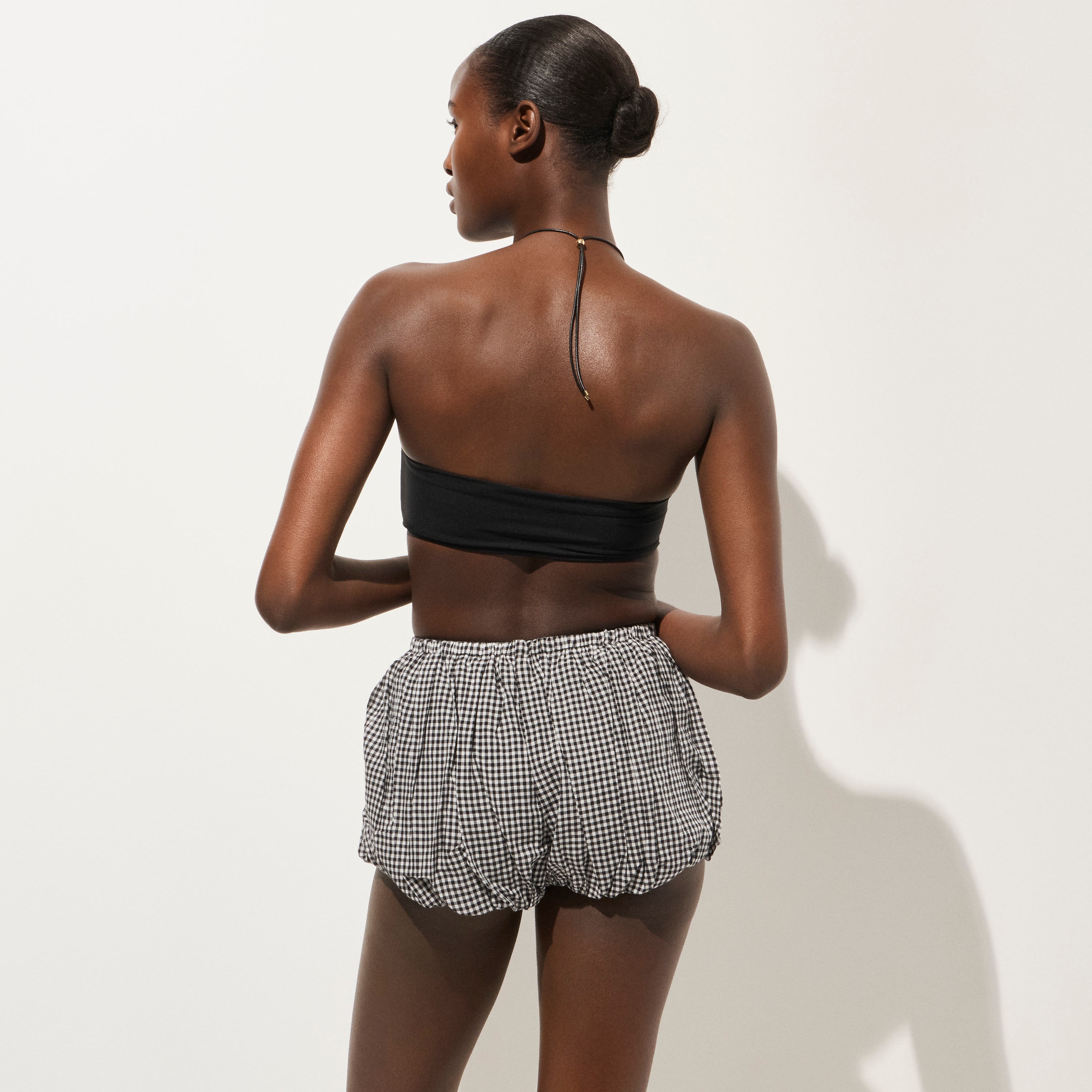 Bubble-hem Beach Short In Gingham For Women | J.Crew