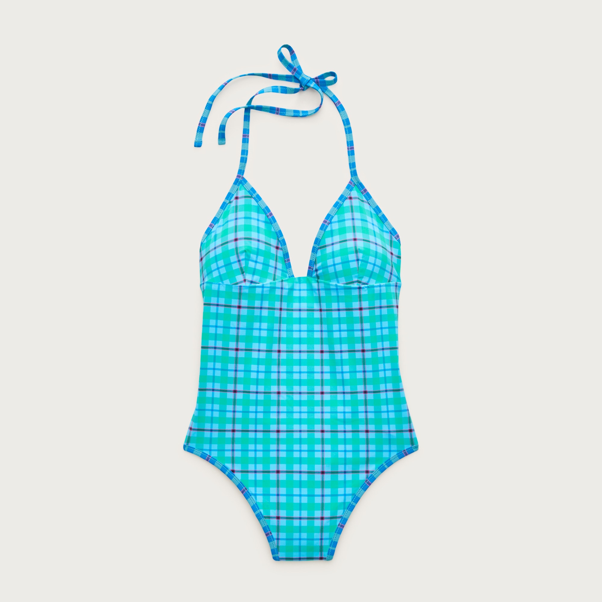 V-neck One-piece In Reversible Plaid Print For Women | J.Crew