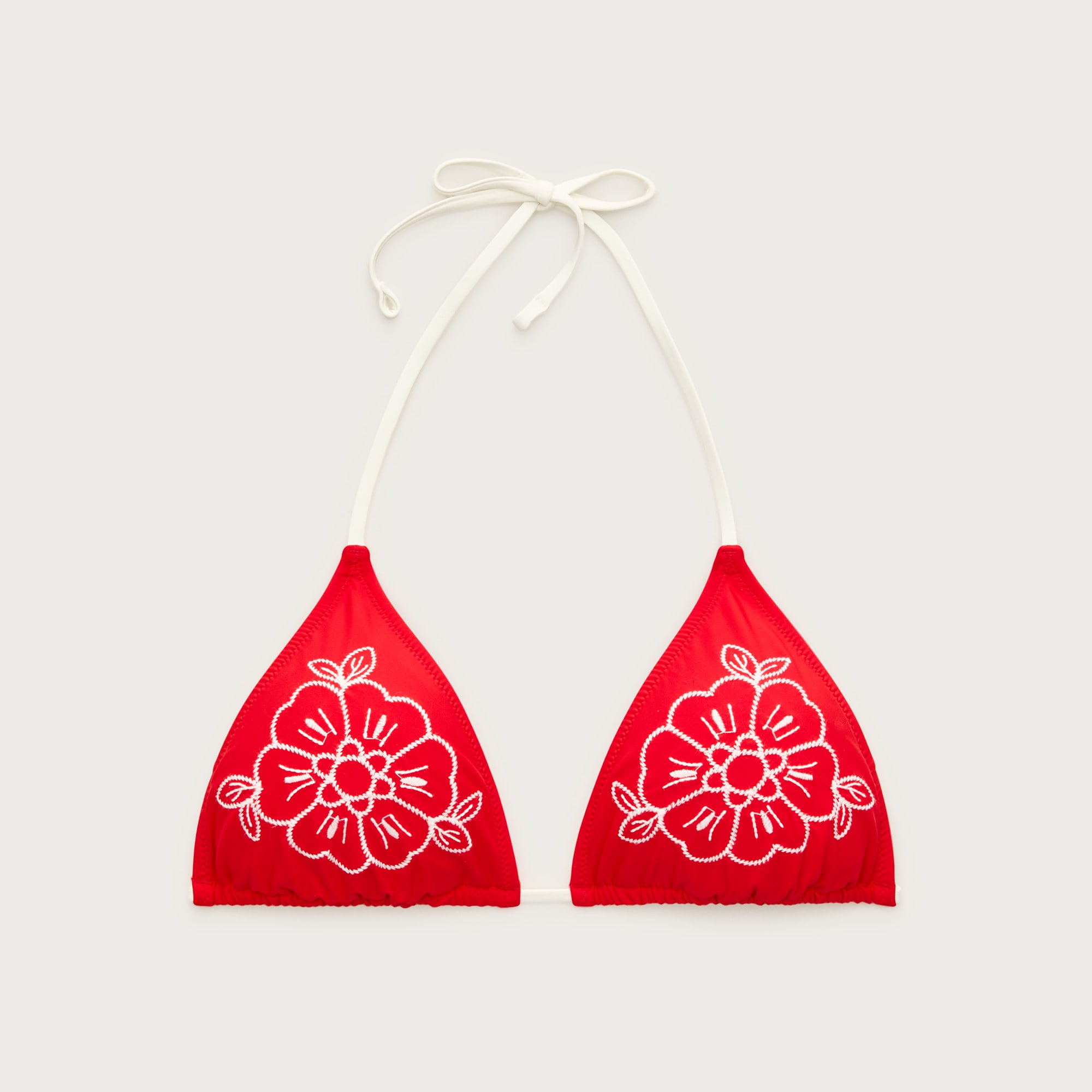 Perfect embroidered contast-trim string bikini top from J.Crew - $79.50