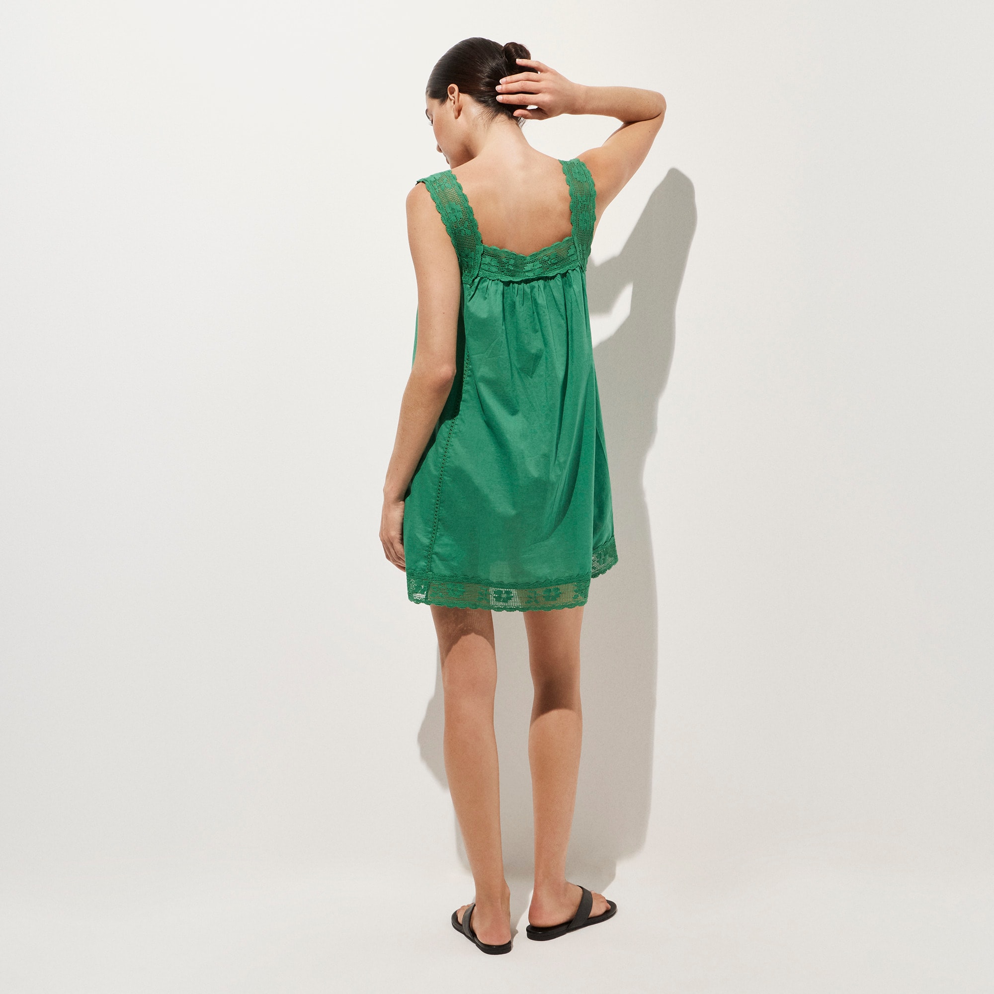 Lace-trim mini beach dress