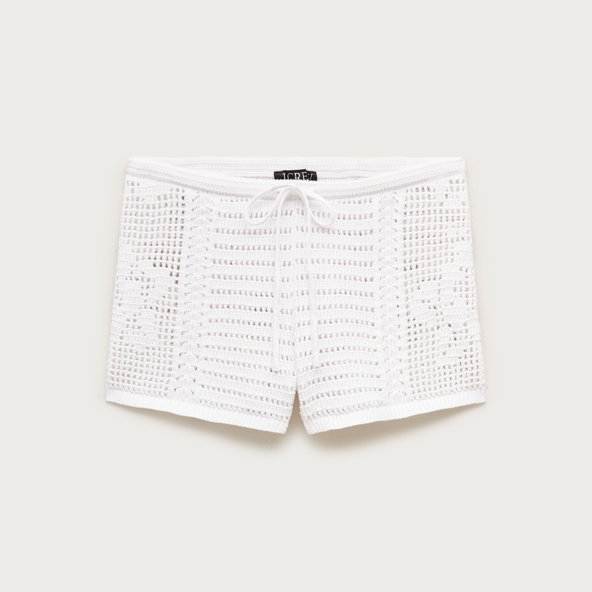 Crocheted short with contrast stripe