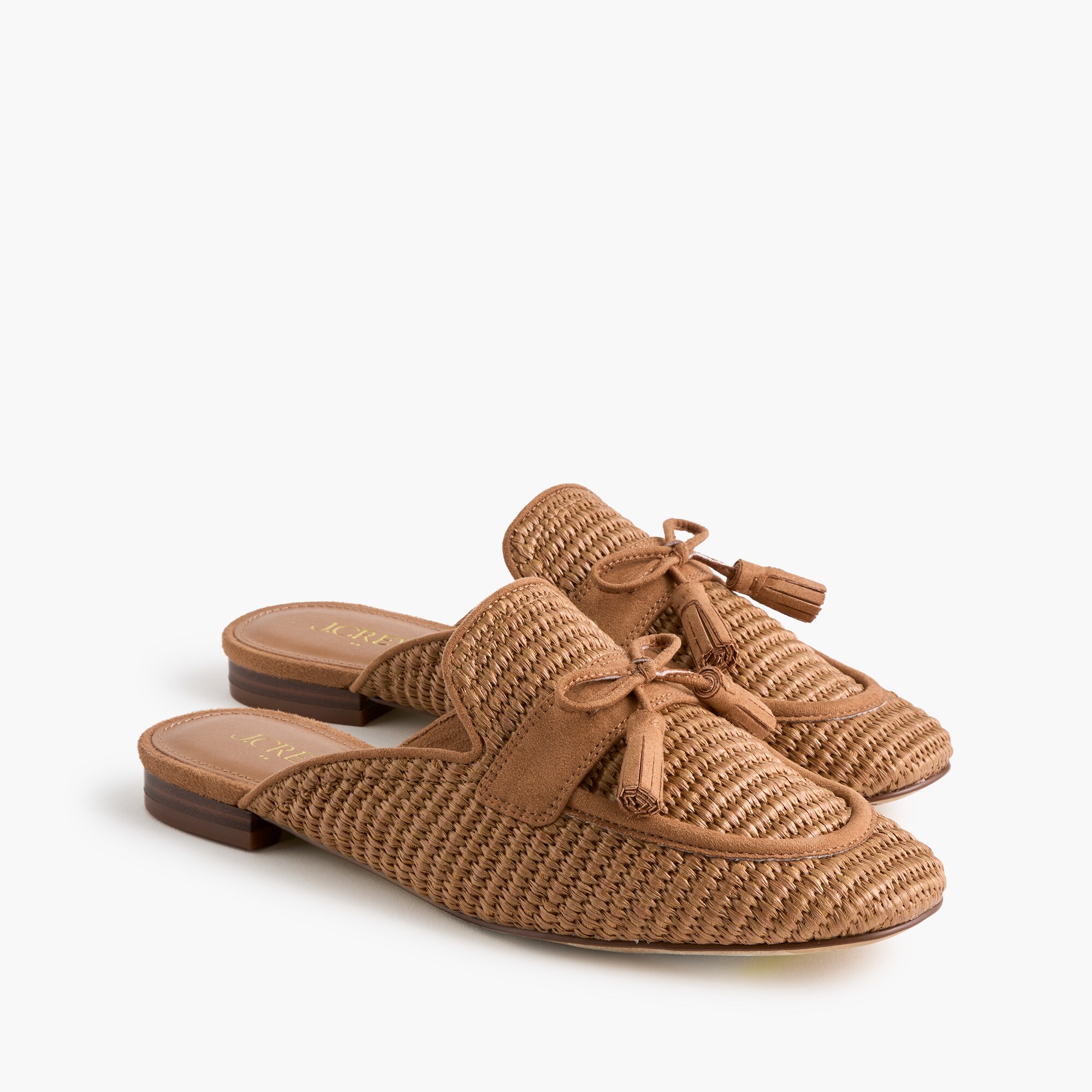 Woven tassel mules