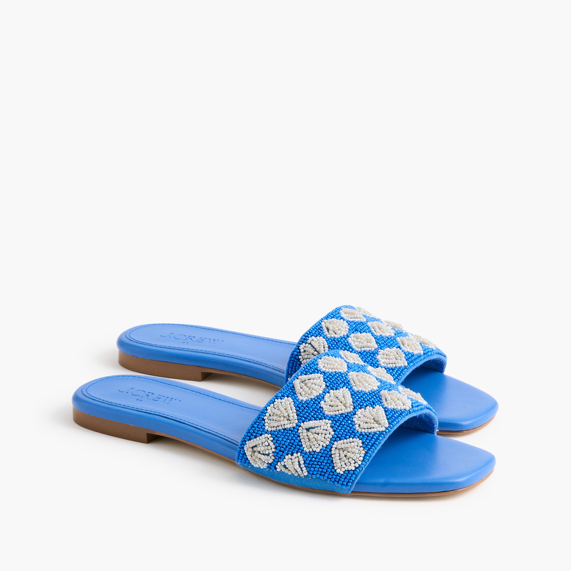 beaded slide sandals for women