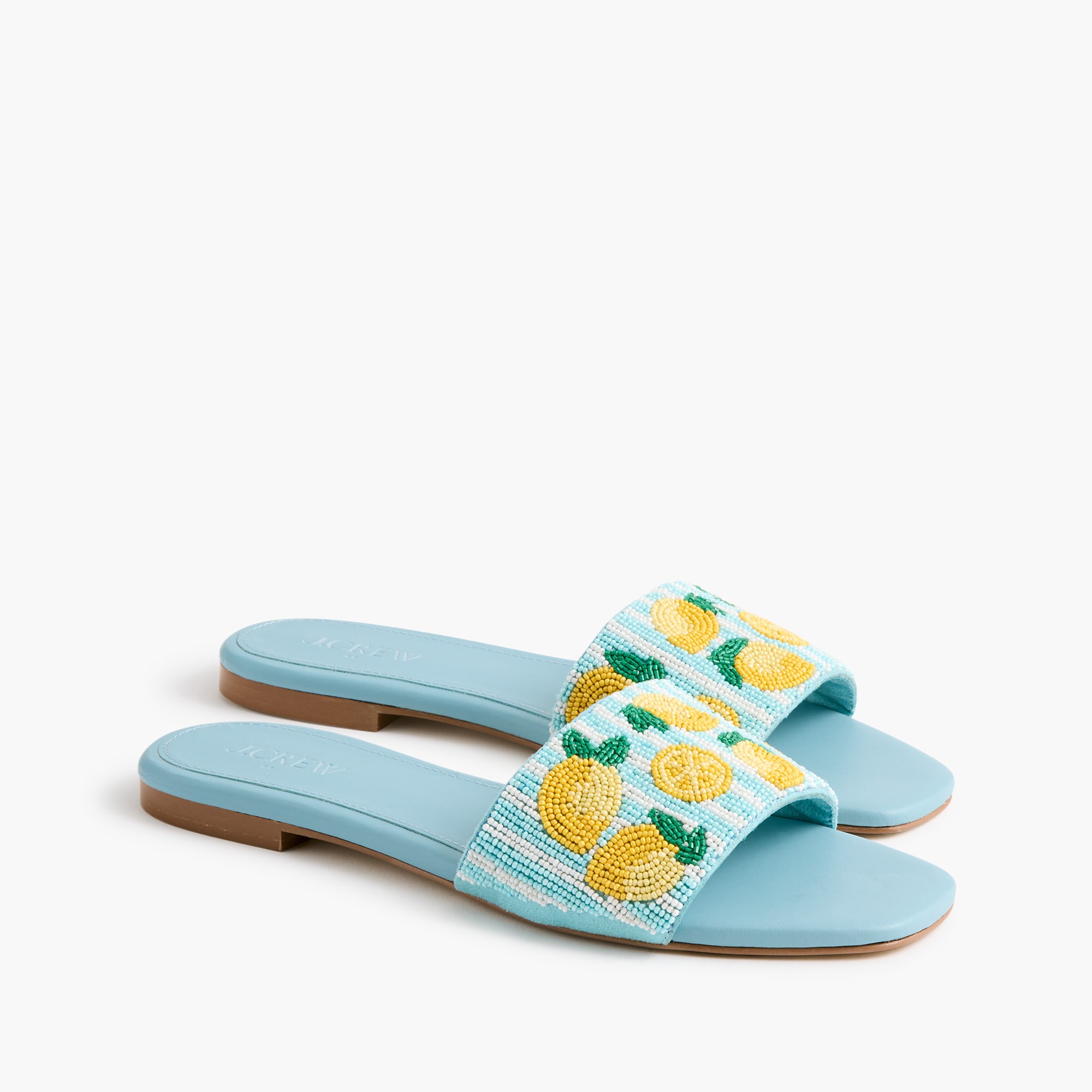 beaded slide sandals for women