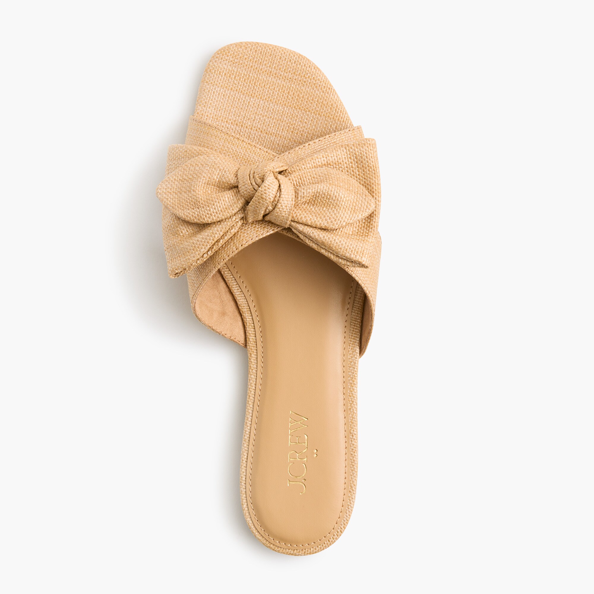 Woven bow slide sandals