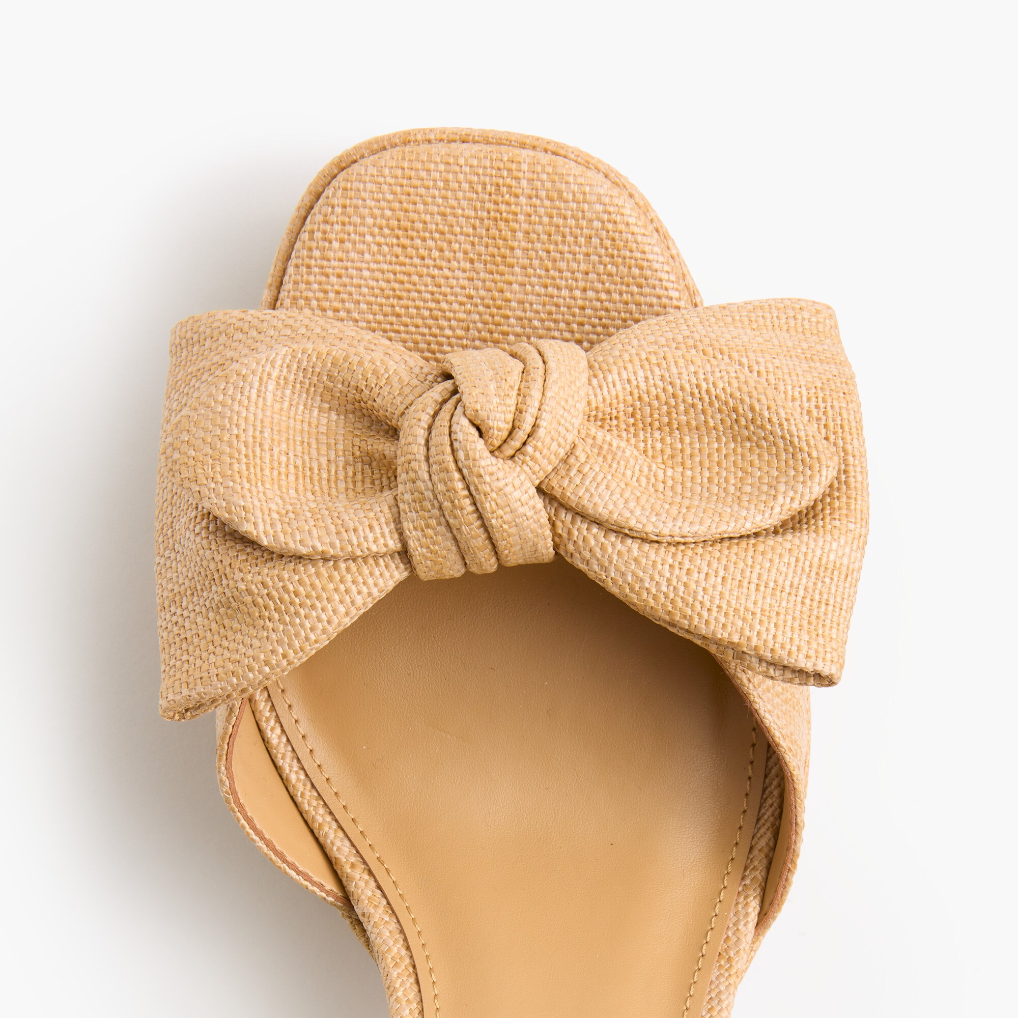 Woven bow platform sandals