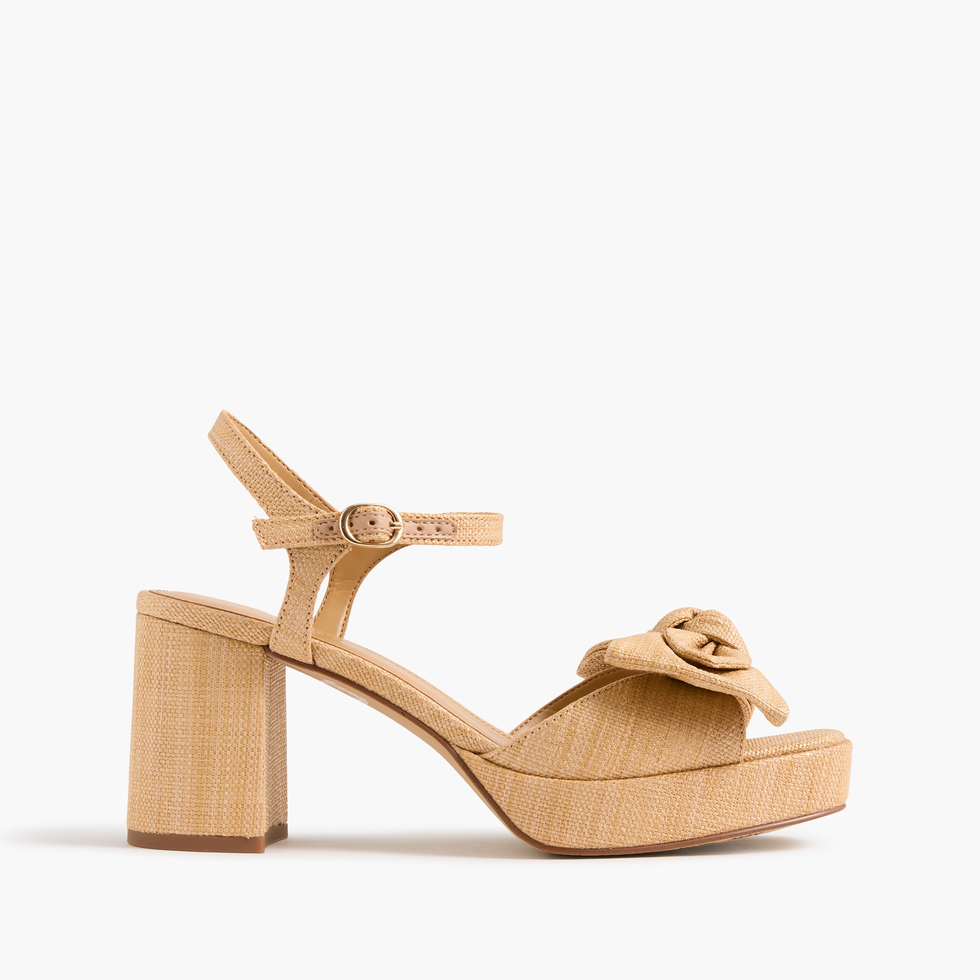 Woven bow platform sandals - image 2