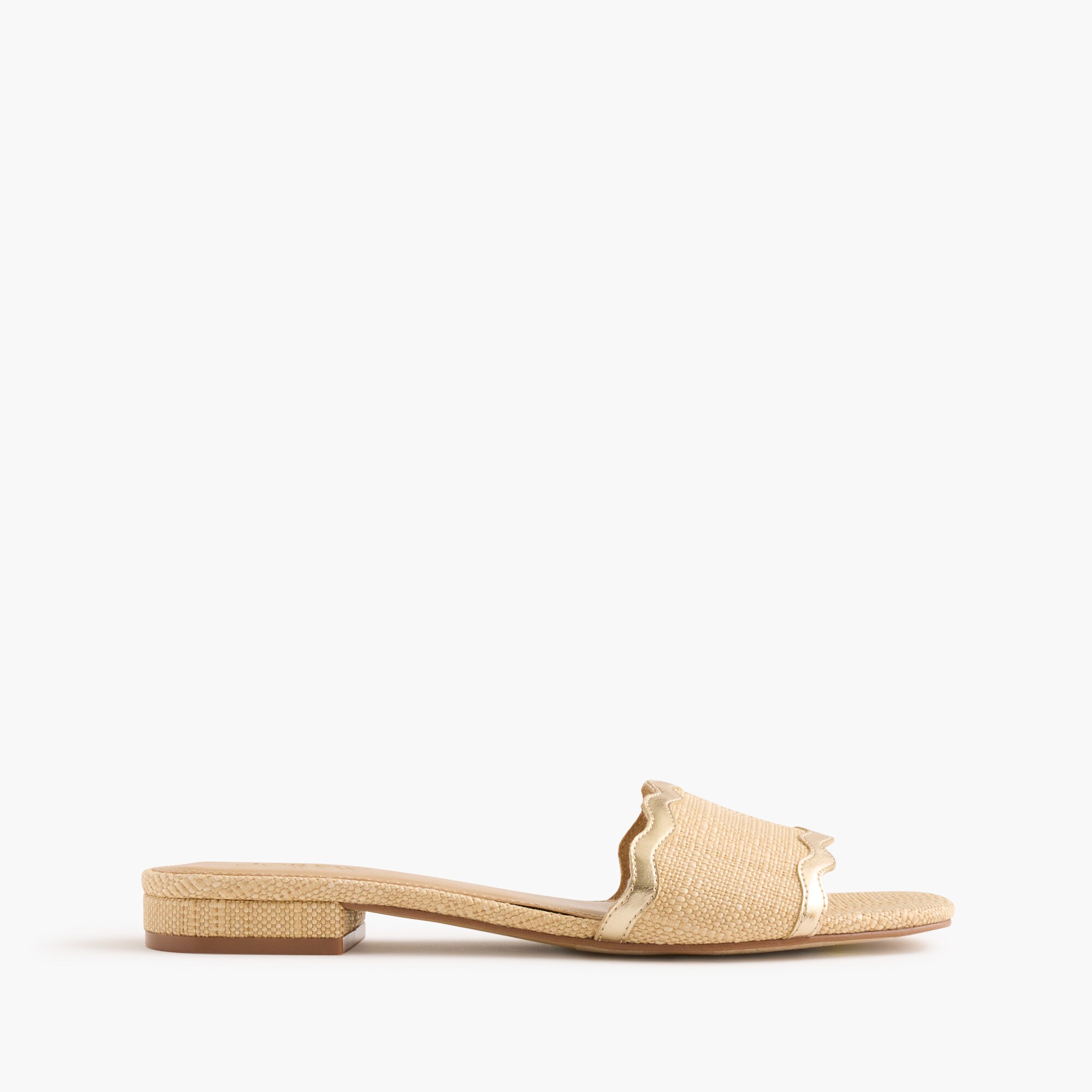 Scalloped slide sandals