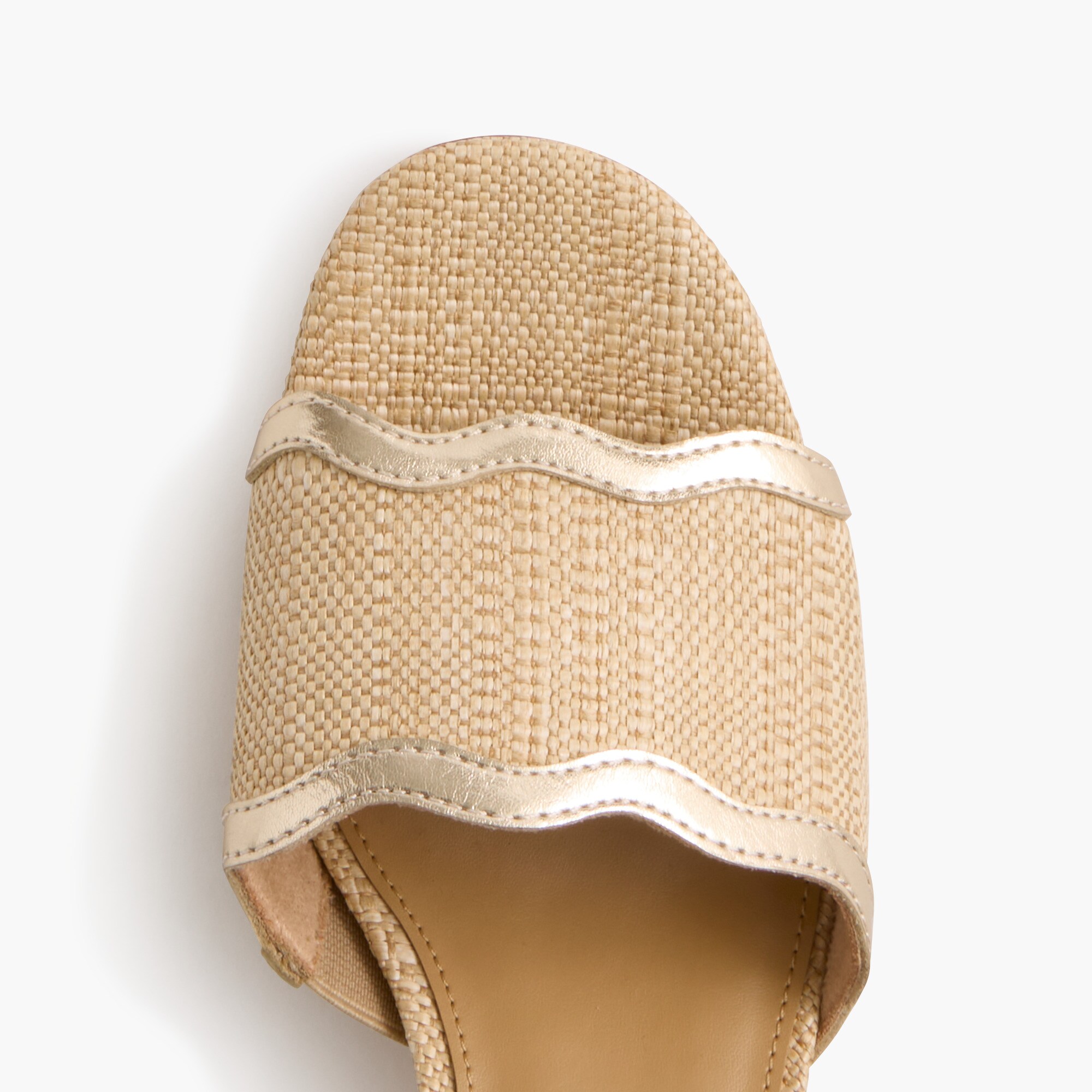 Scalloped heeled sandals