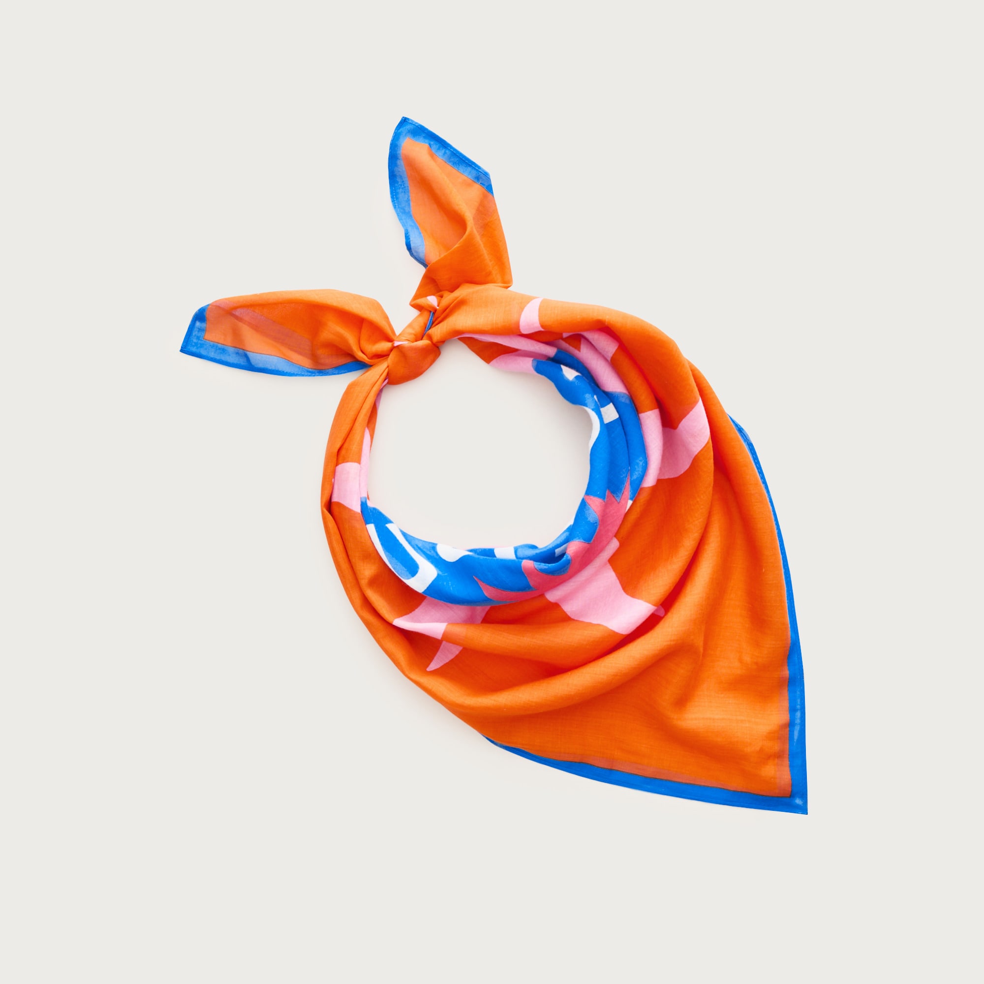 Large printed cotton scarf