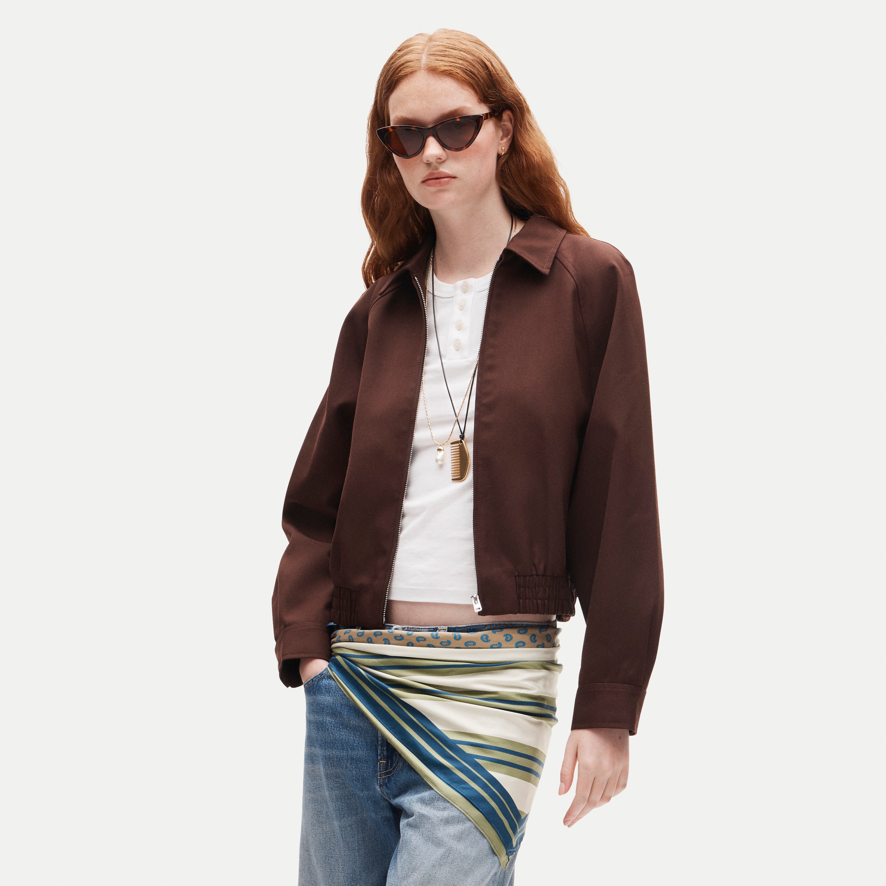 Printed silk scarf