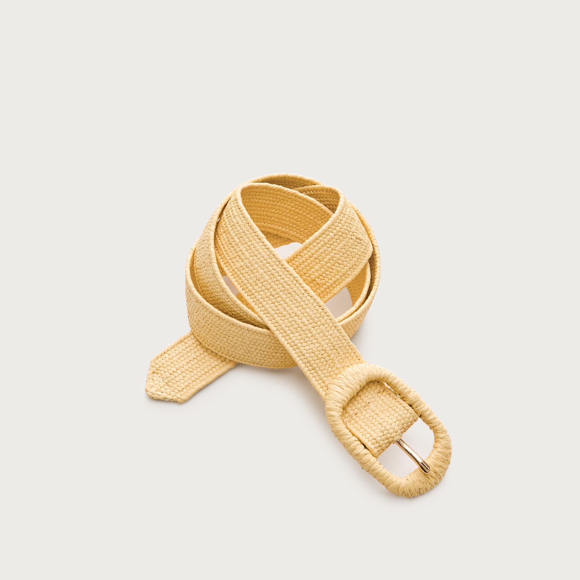 Oval buckle belt in faux raffia from J.Crew - $67