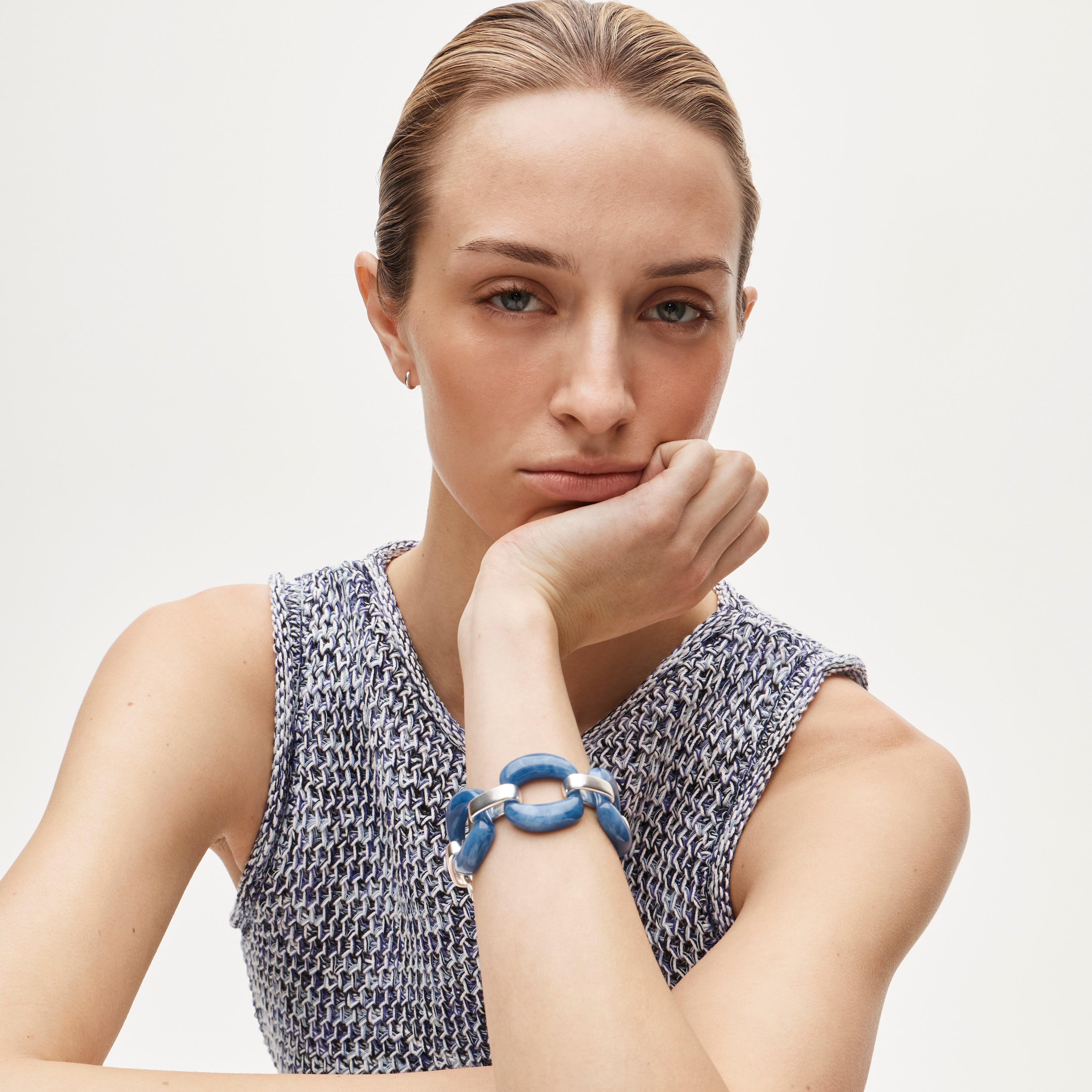 Dual-tone acetate link bracelet 61$