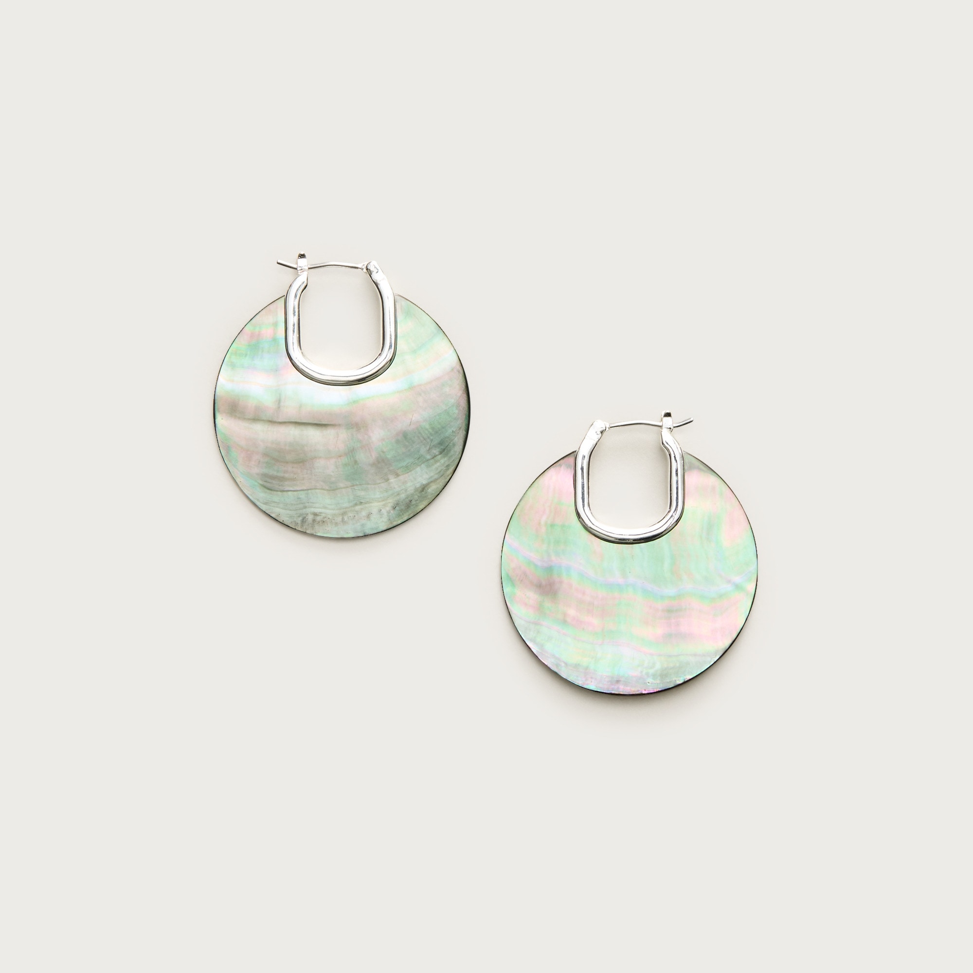 Mother-of-pearl disc earrings