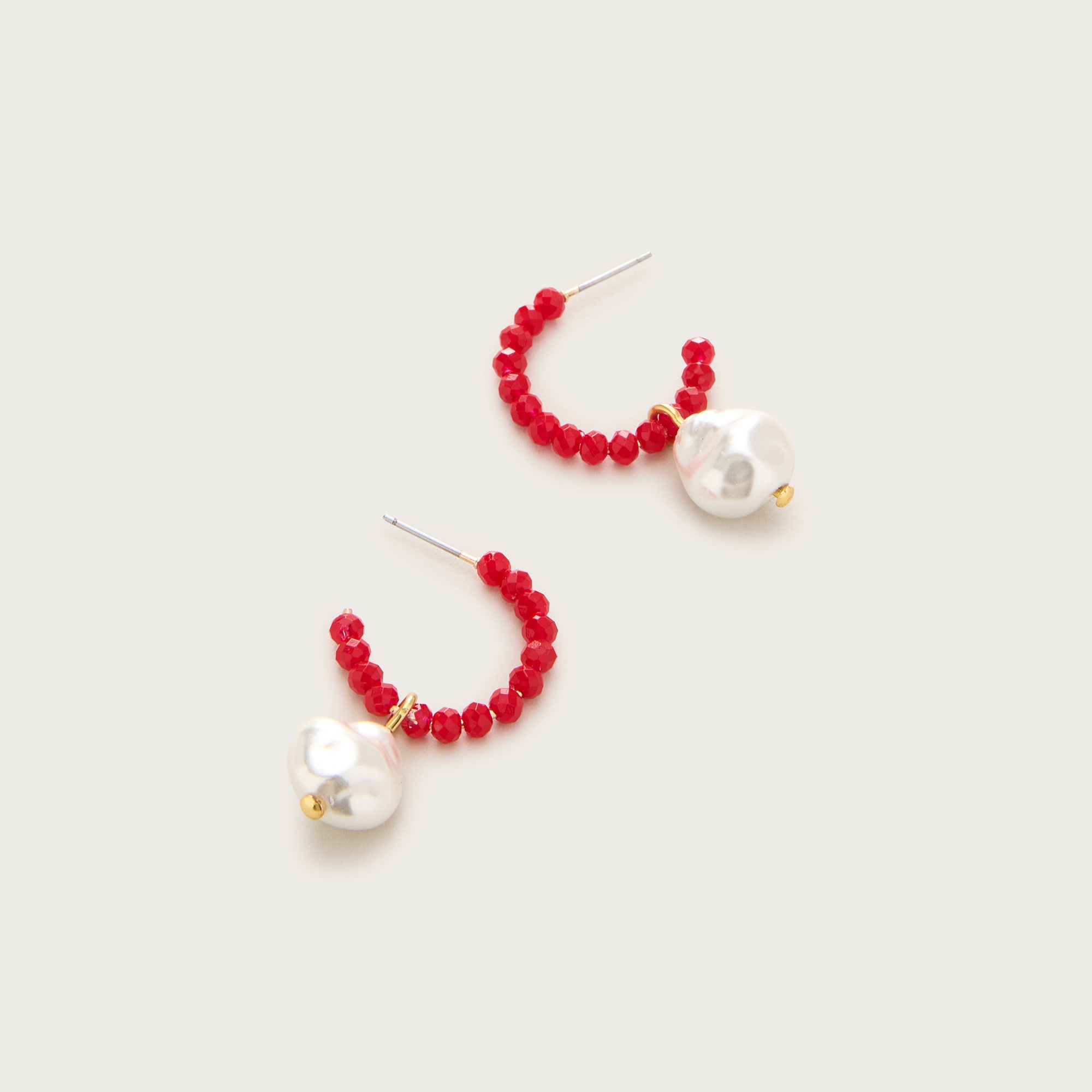 Beaded pearl drop earrings