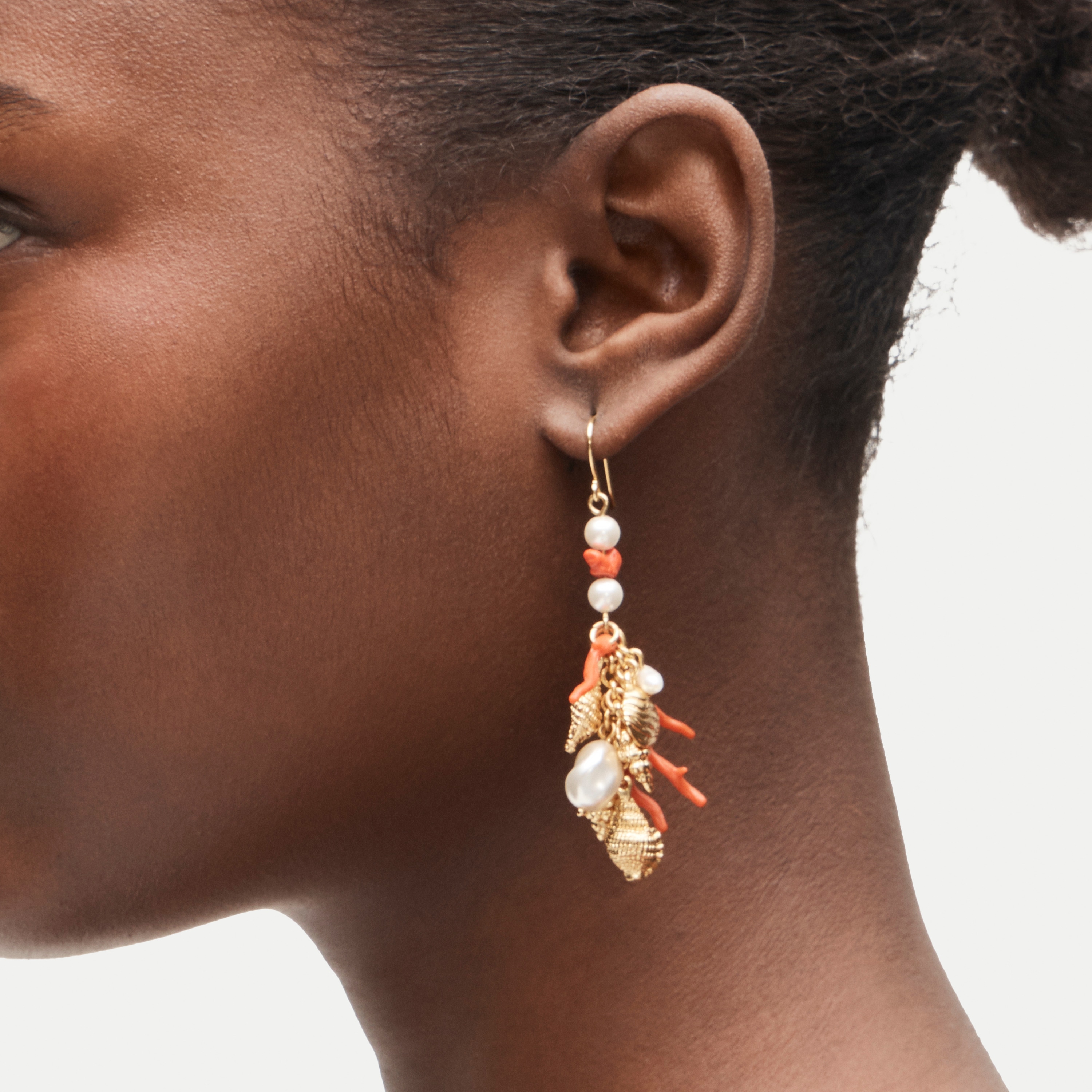 Coral charm earrings