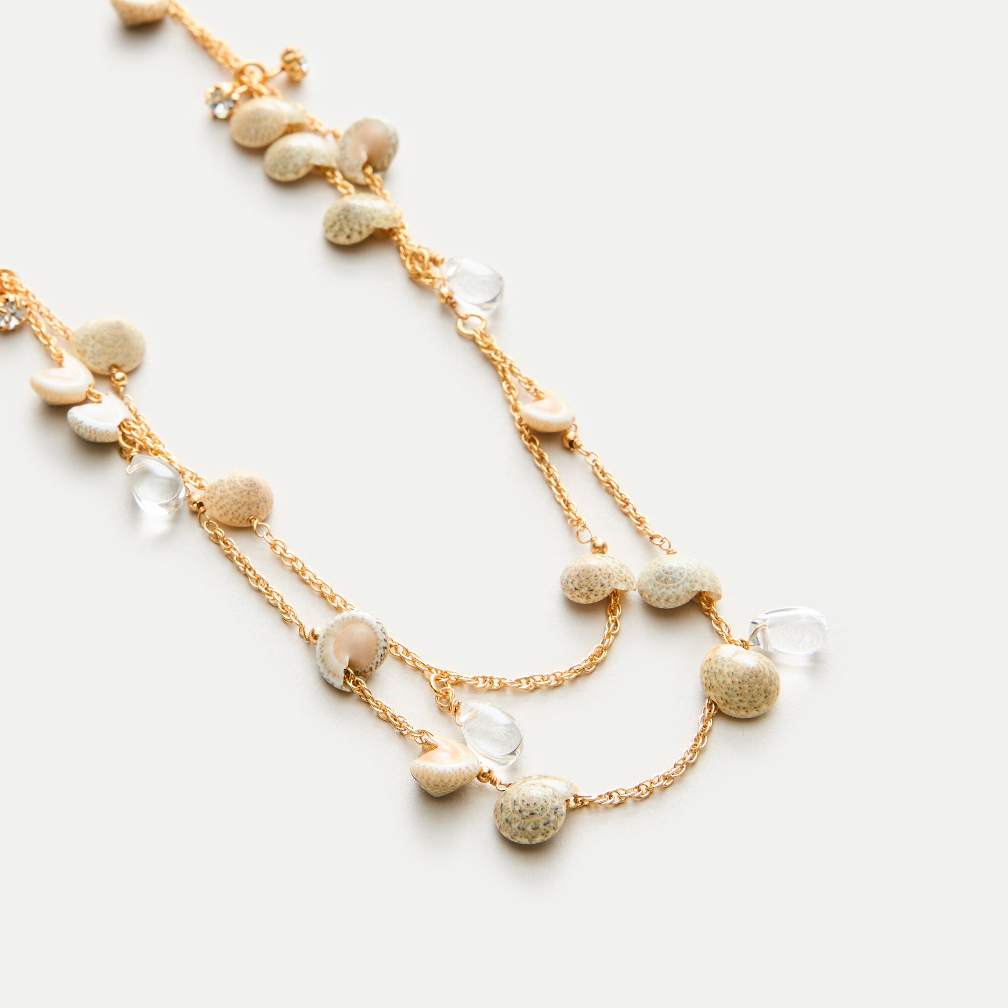 Layered shell chain necklace