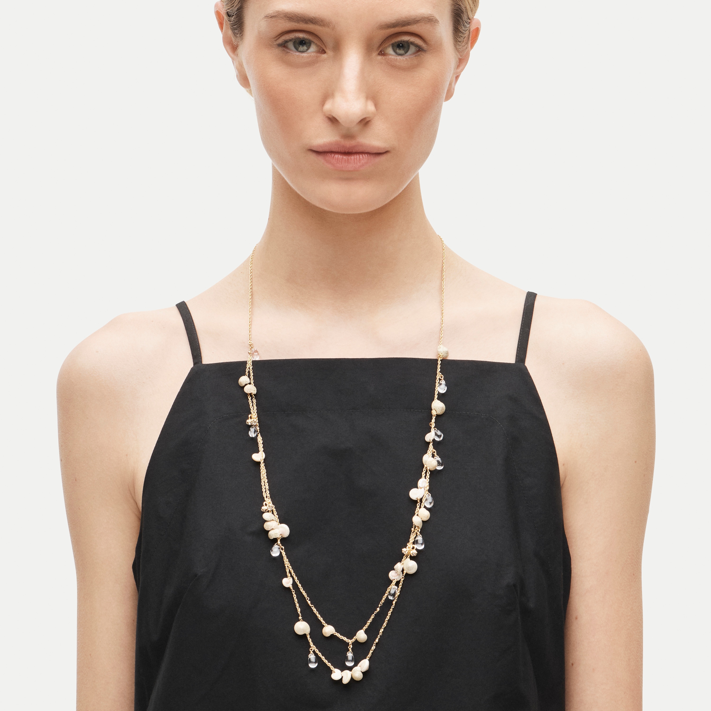 Layered shell chain necklace