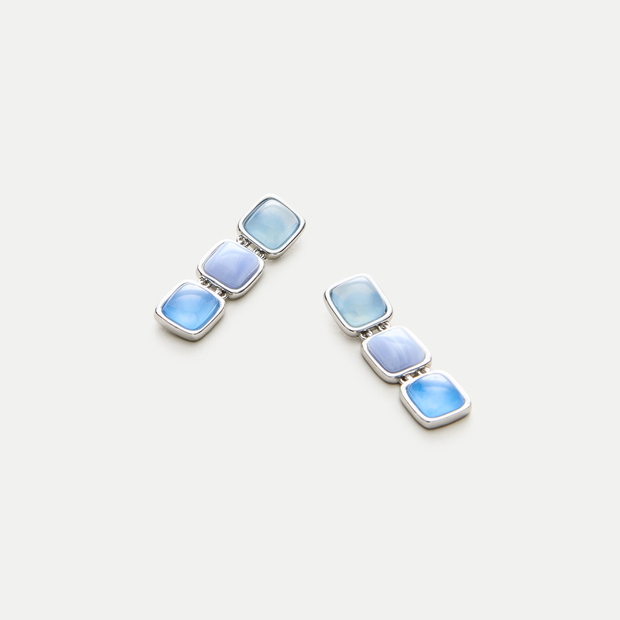 Linear stone earrings