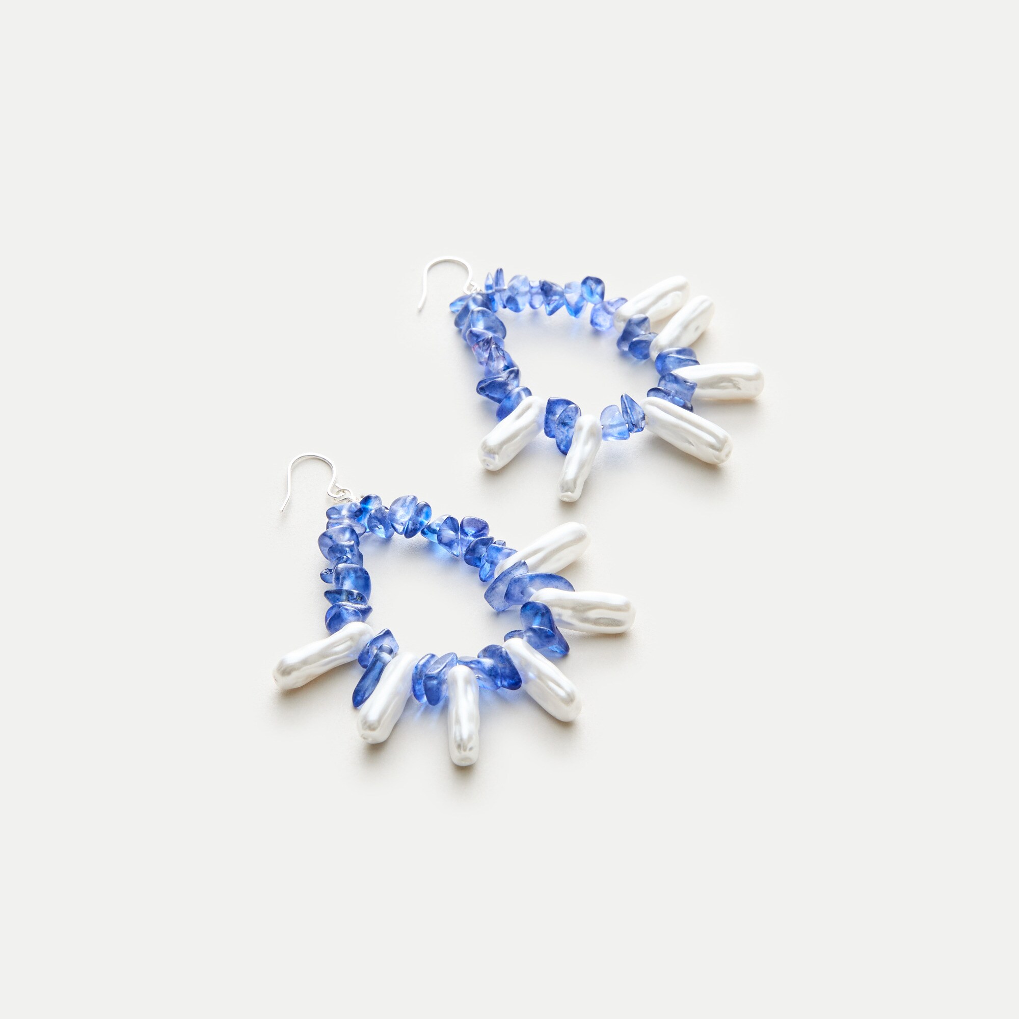 Bead and shell hoop earrings