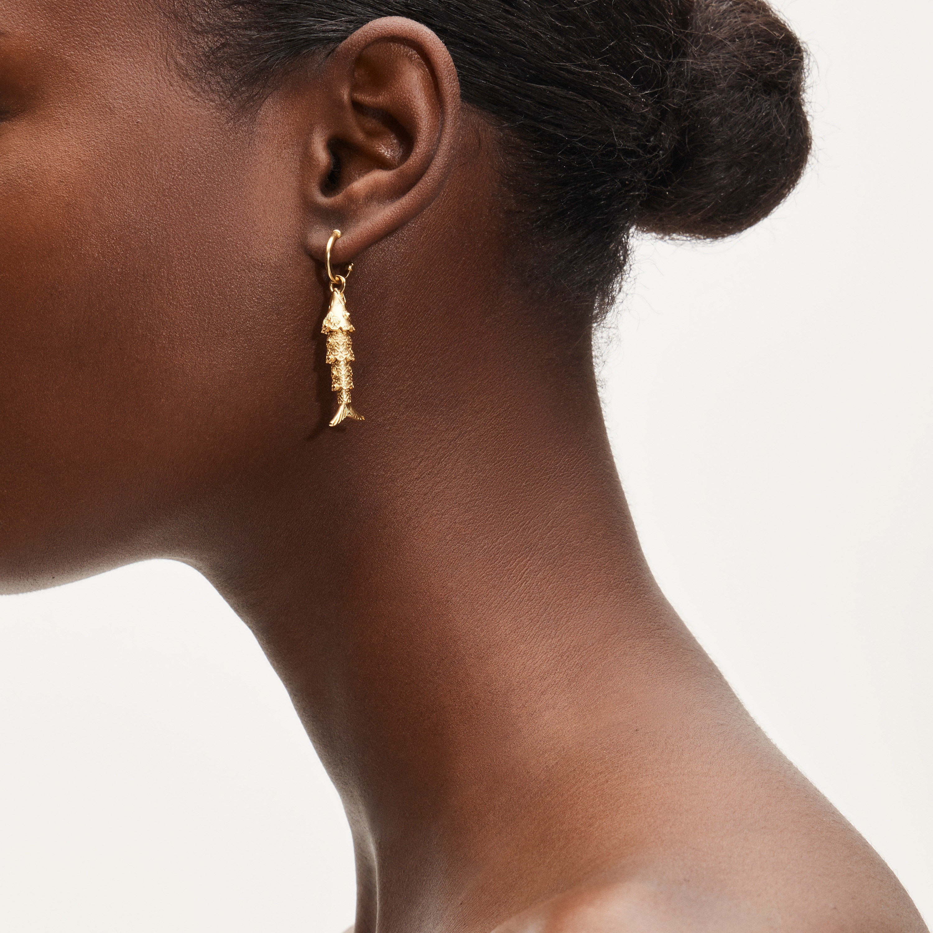 Fish huggie hoop earrings