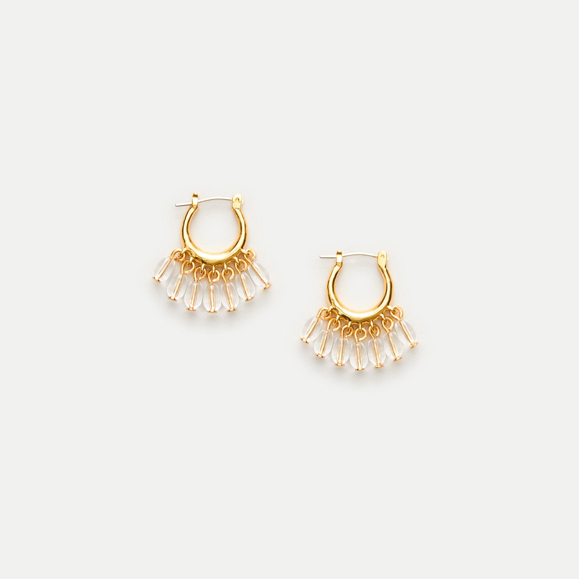 Beaded huggie hoops