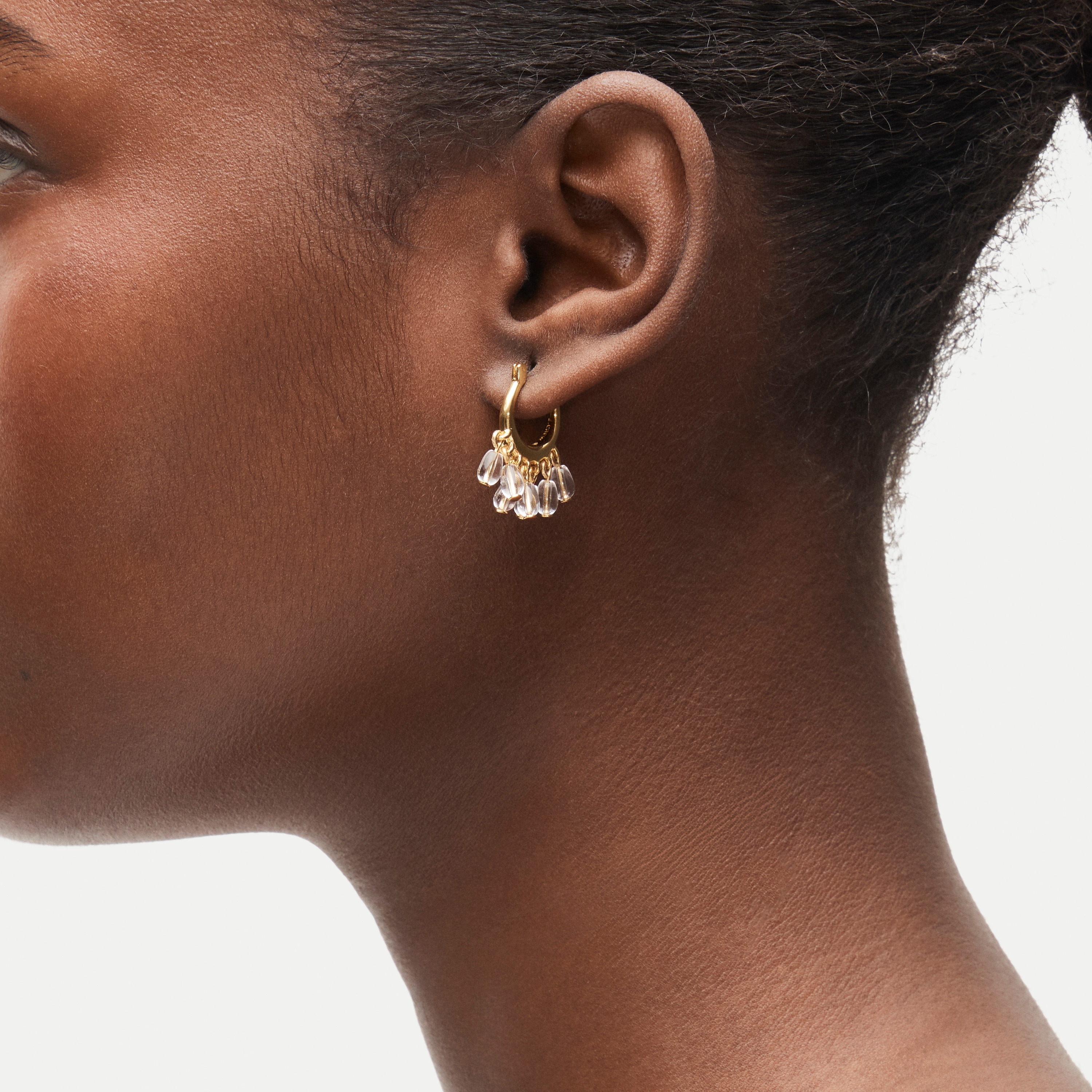 Beaded huggie hoops