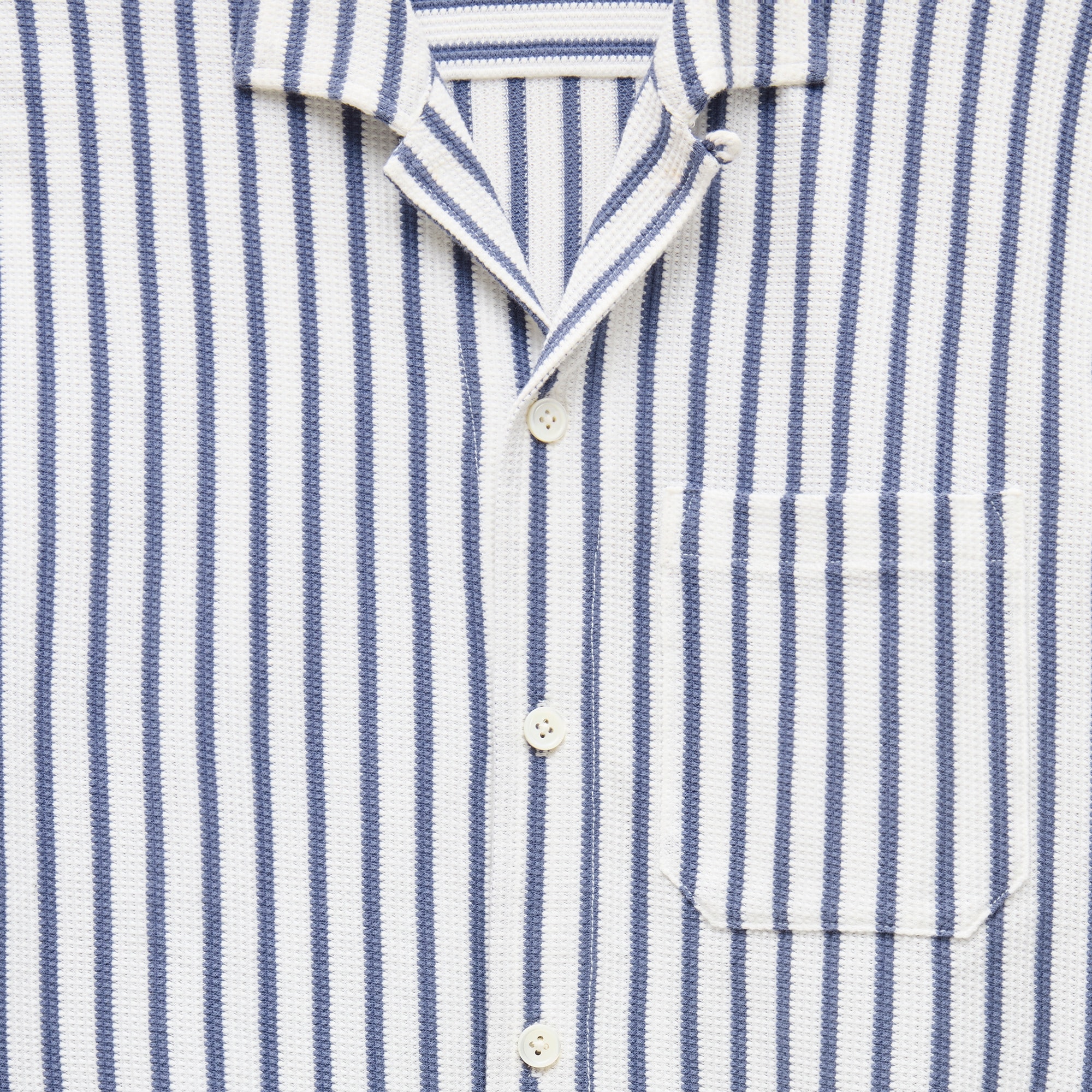 Waffle-knit Camp-collar Shirt In Stripe For Men | J.Crew