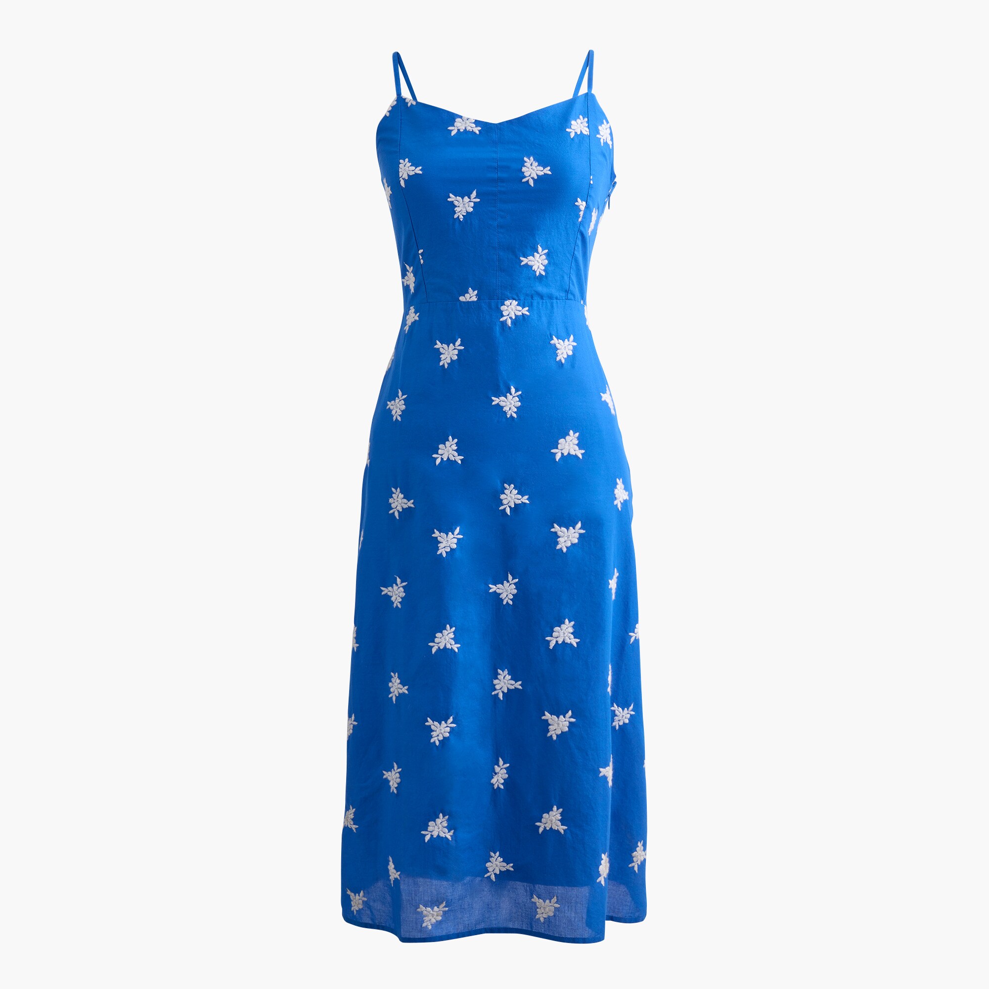 Women's Embroidered Midi Slip Dress (Bright Grotto, Size 16) J.Crew Factory