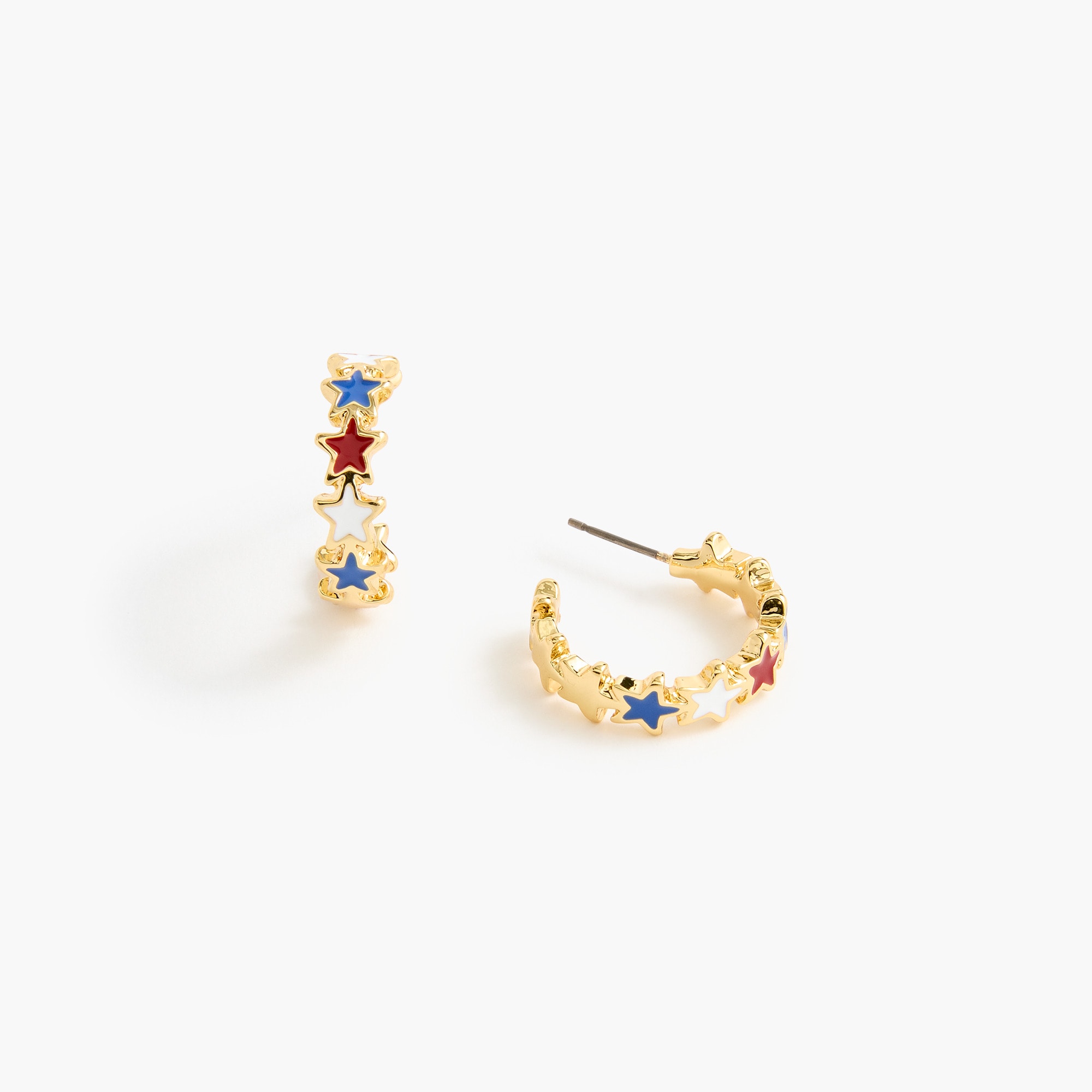 patriotic star hoop earrings for women