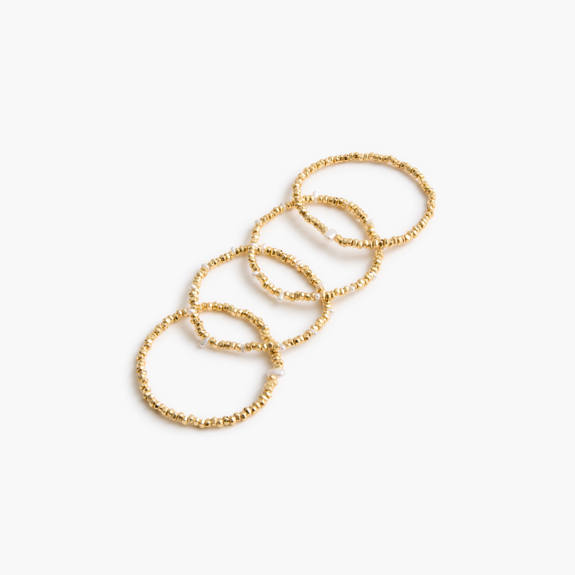 beaded gold bracelets set-of-four for women