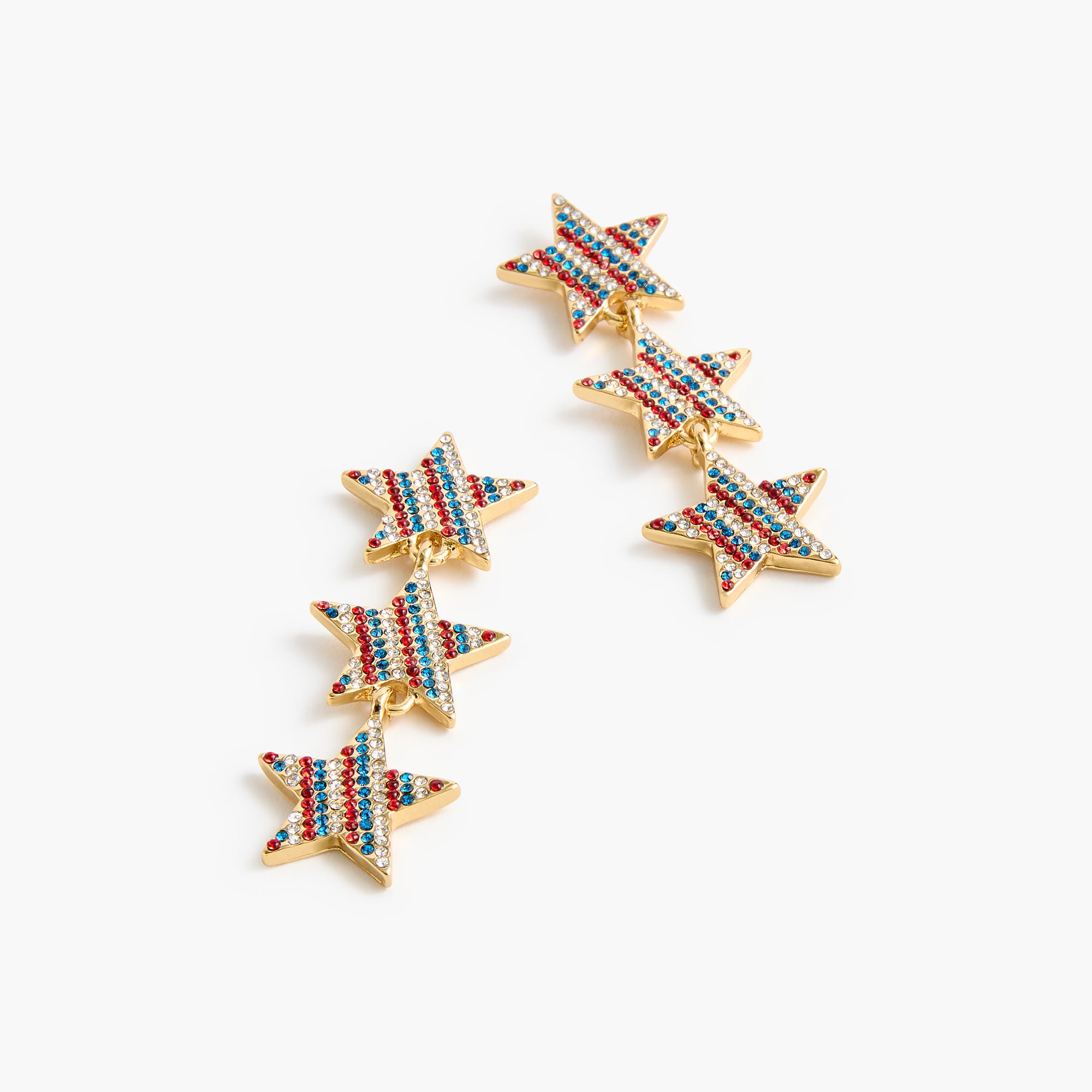 Patriotic star drop statement earrings