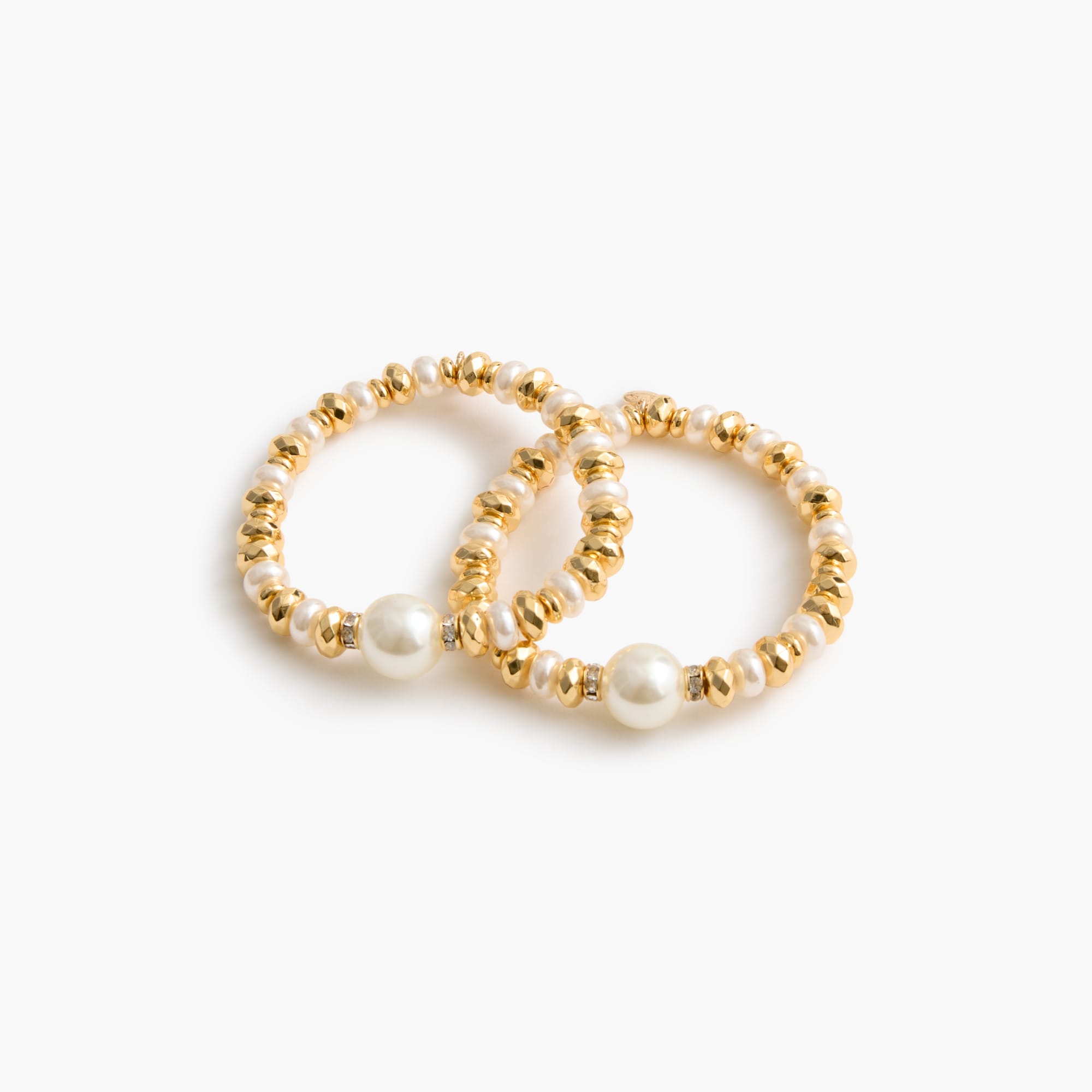 beaded pearl bracelets set-of-two for women