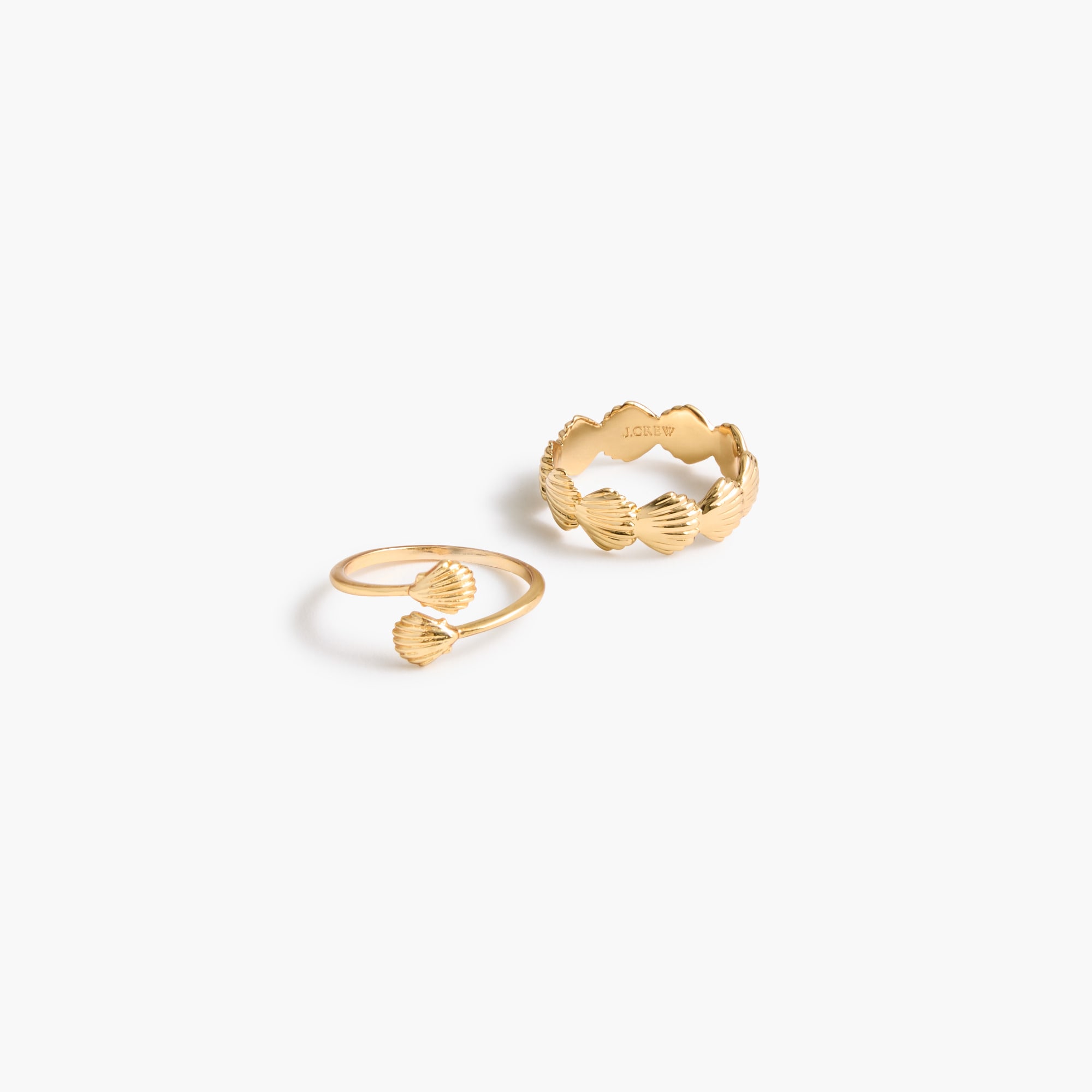 Seashell band rings set-of-two