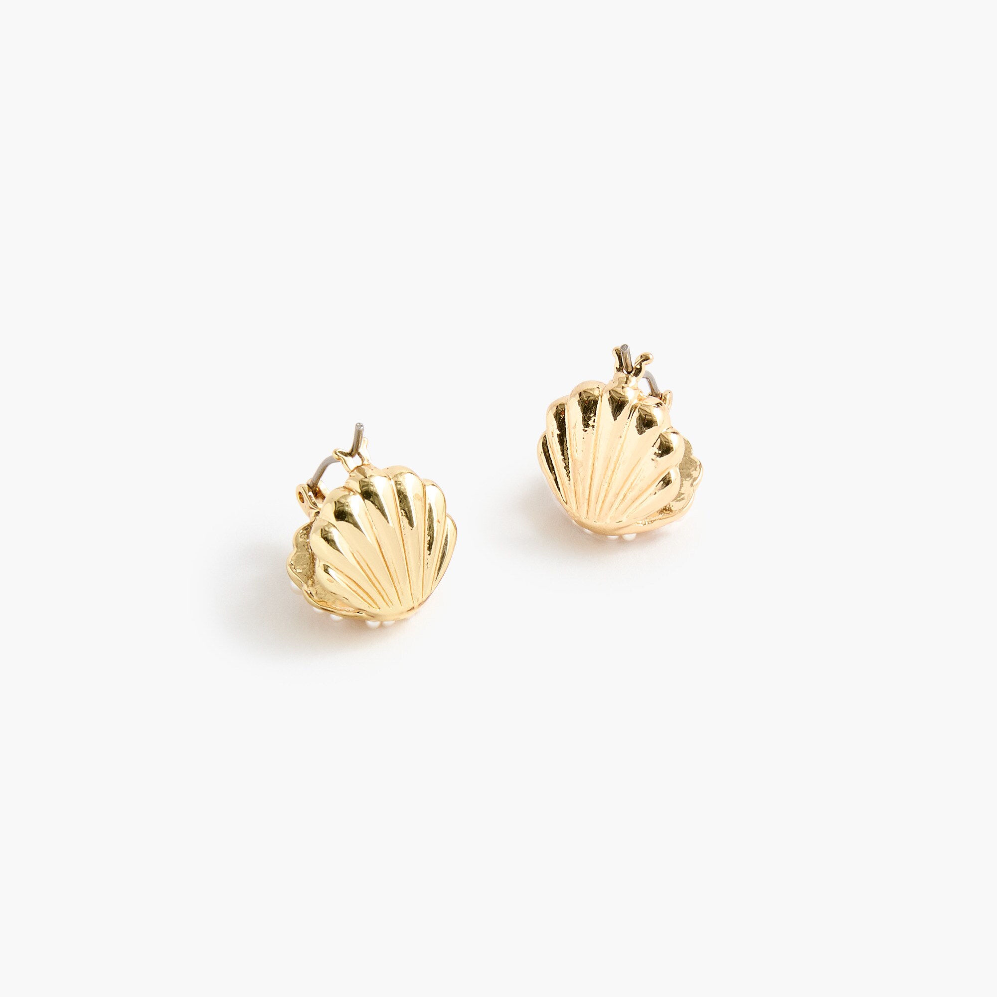 Pearl shell huggie earrings