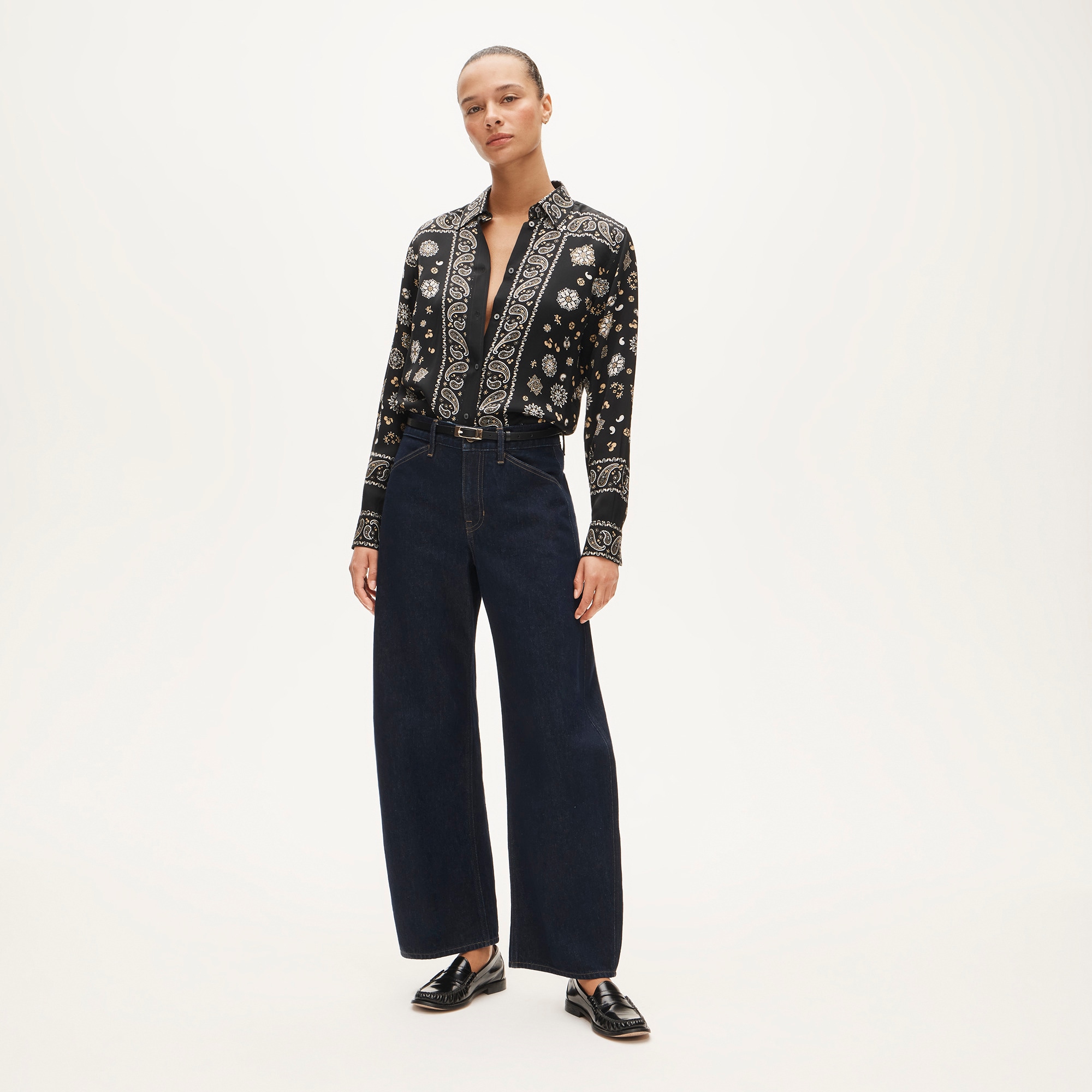 Jules classic-fit shirt in bandana-print viscose twill