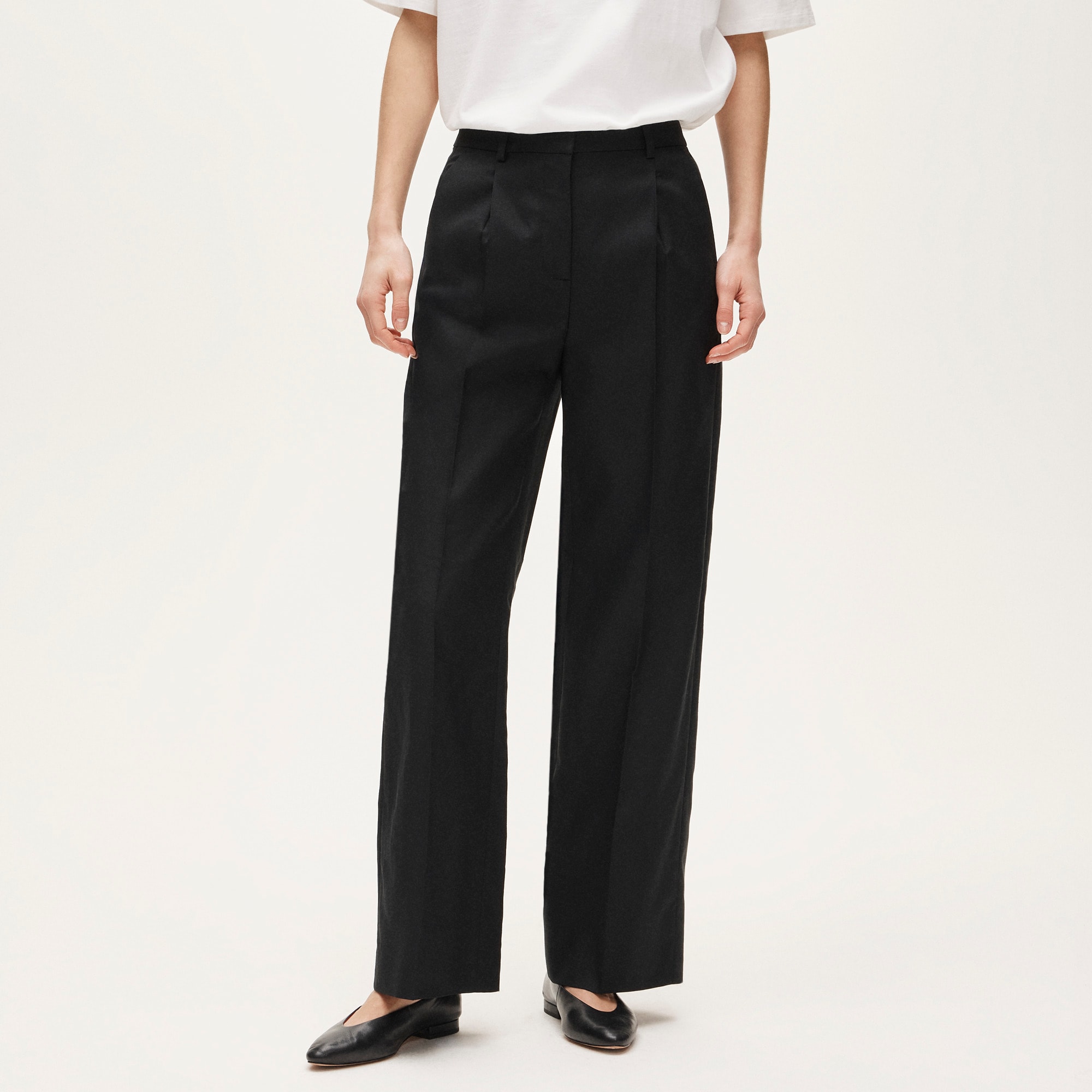 Petite Essential wide-leg pant in Gramercy linen blend