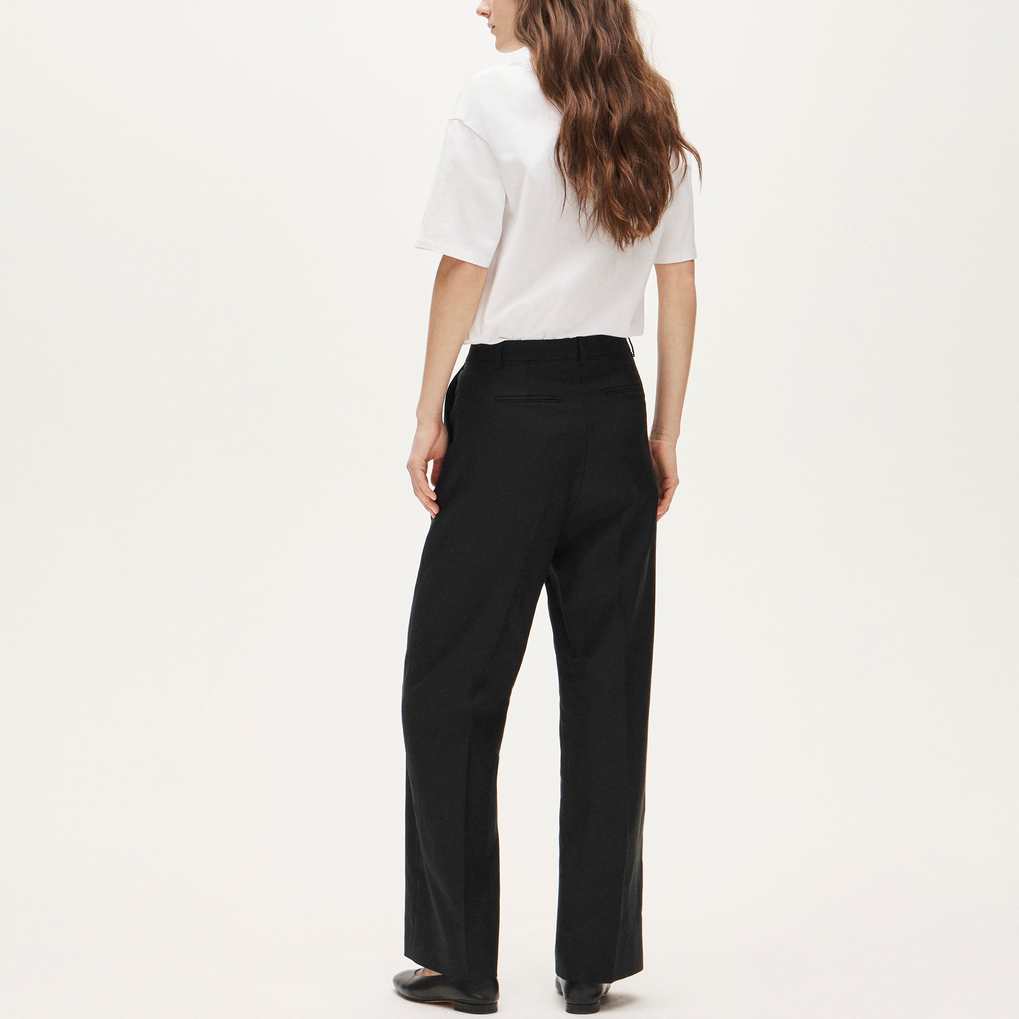 Petite Essential wide-leg pant in Gramercy linen blend