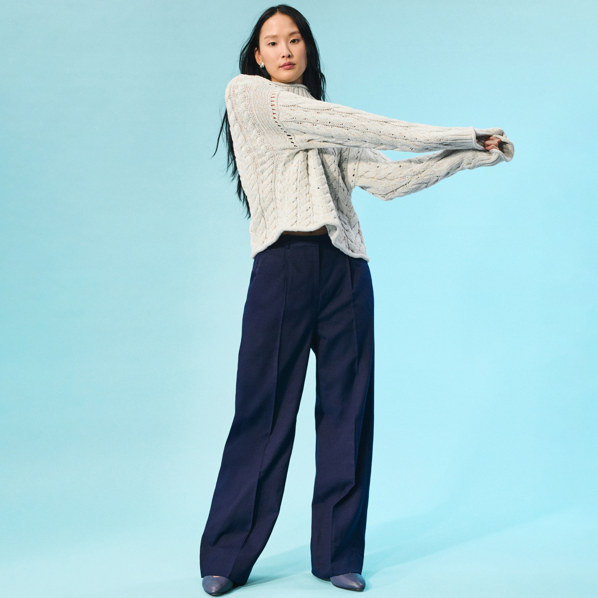 Essential wide-leg pant in Gramercy linen blend