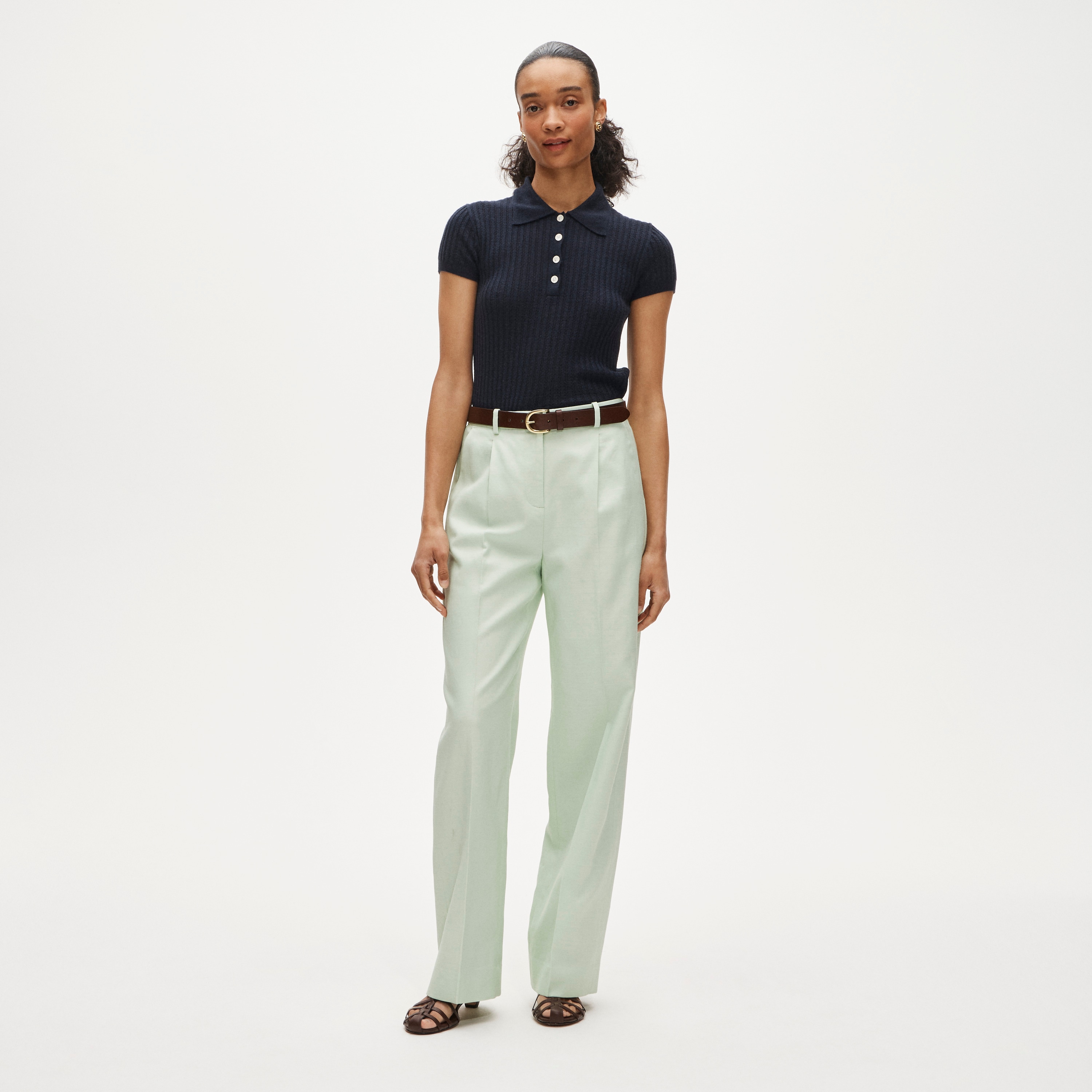 Essential wide-leg pant in Gramercy linen blend